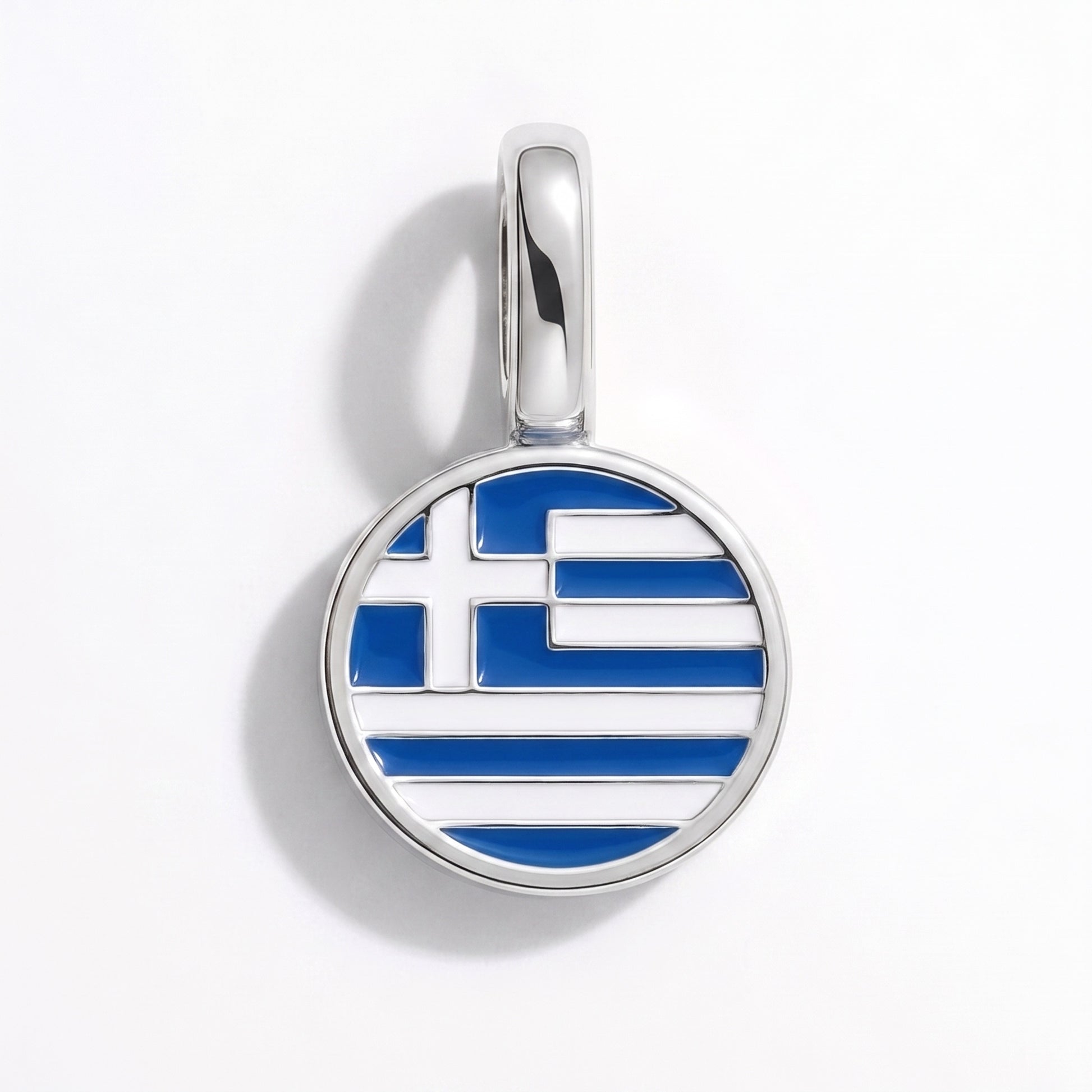 Griechenland Flagge – Charm Silber