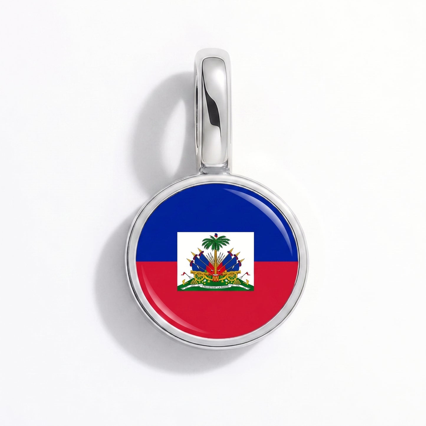 Haiti Flagge – Charm Silber