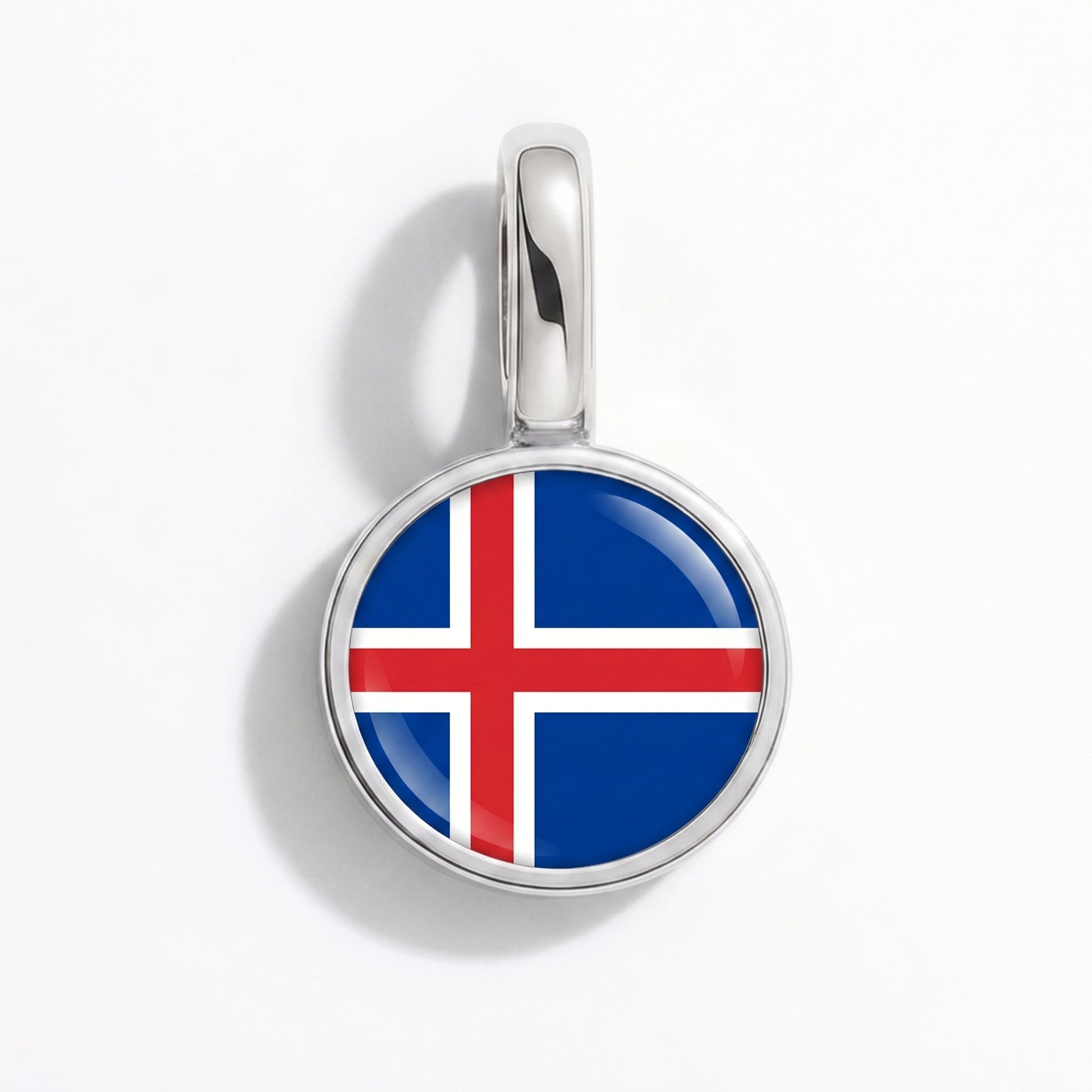Island Flagge – Charm Silber
