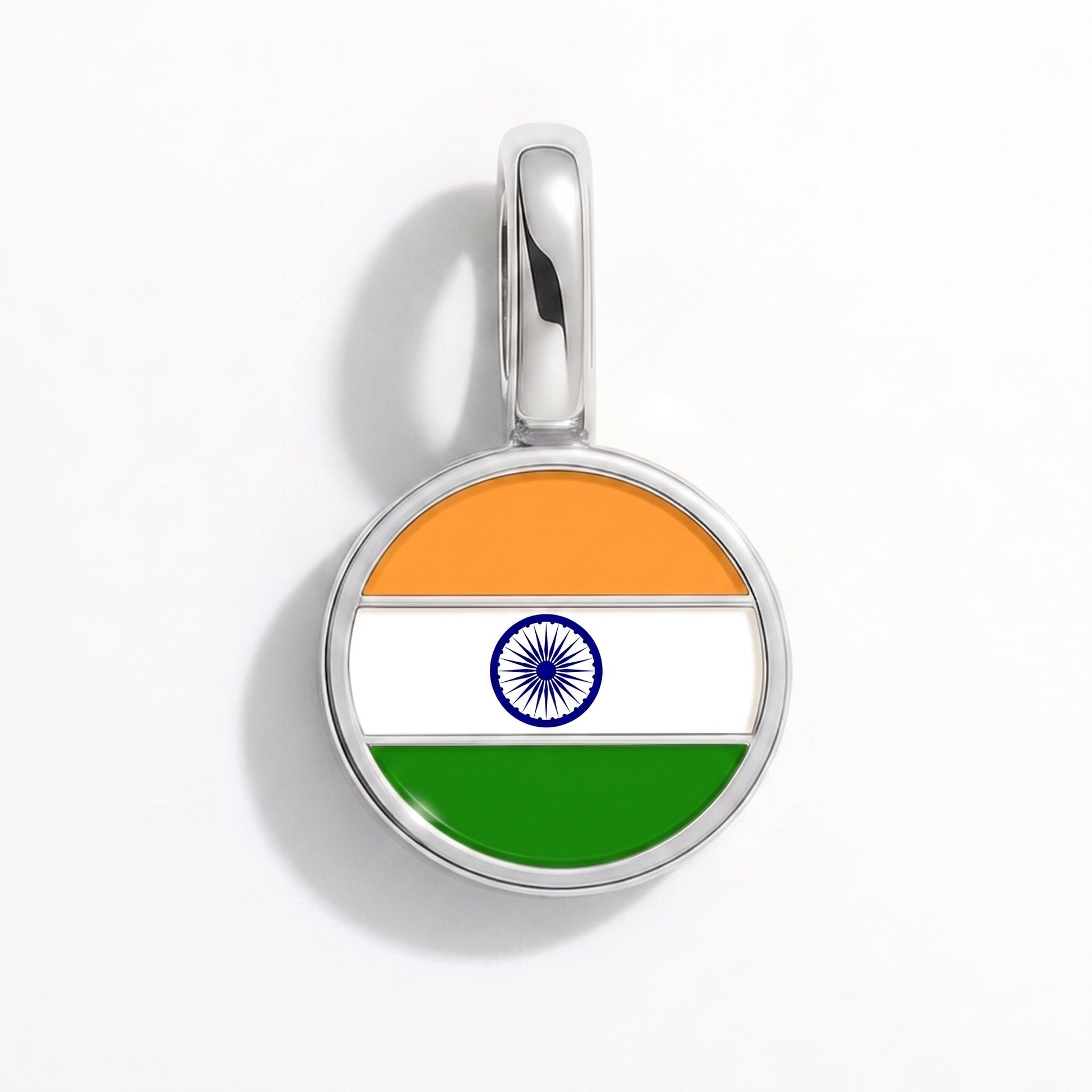 Indien Flagge – Charm Silber
