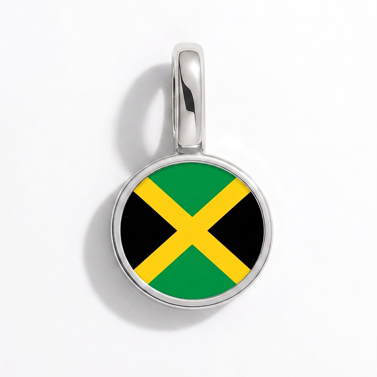 Jamaika Flagge – Charm Silber
