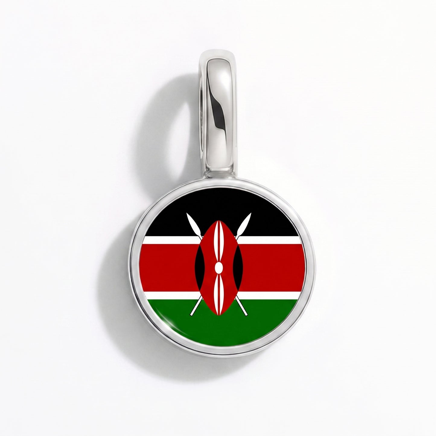 Kenia Flagge – Charm Silber