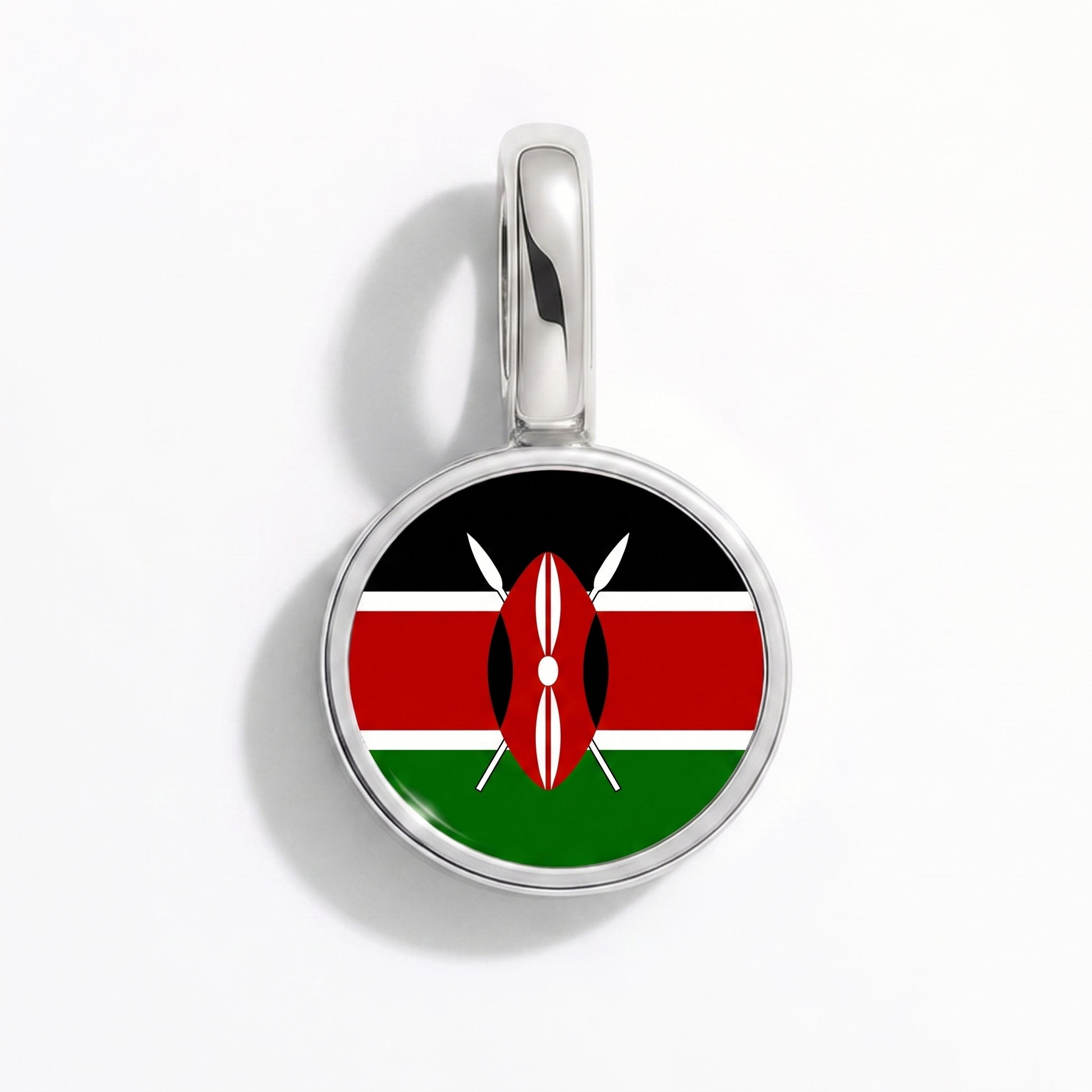 Kenia Flagge – Charm Silber