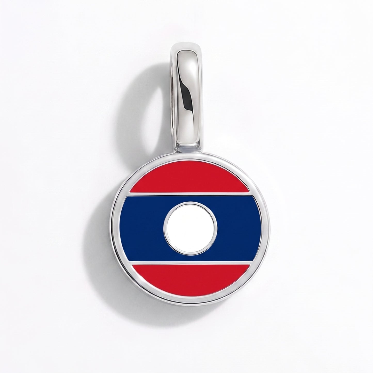 Laos Flagge – Charm Silber