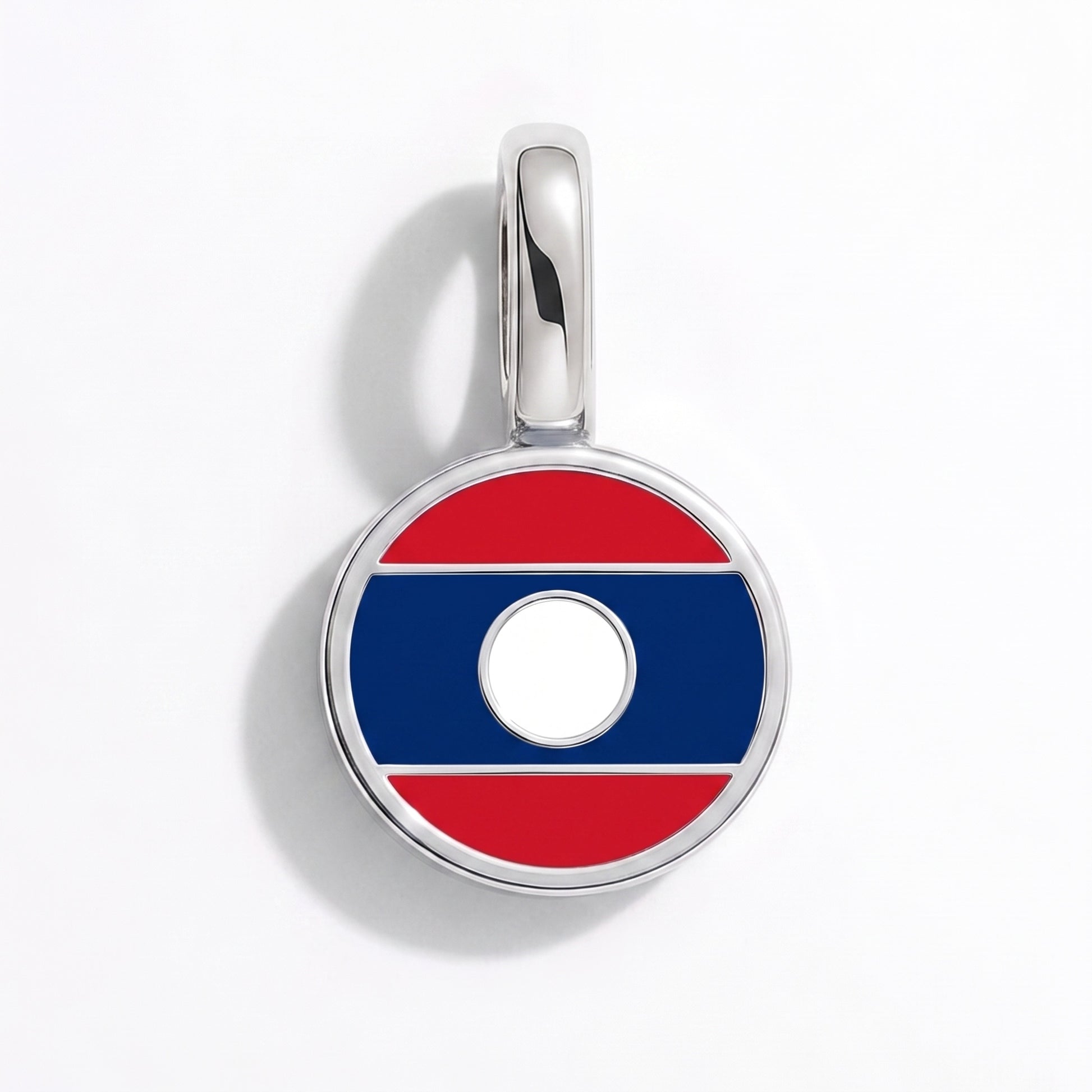 Laos Flagge – Charm Silber