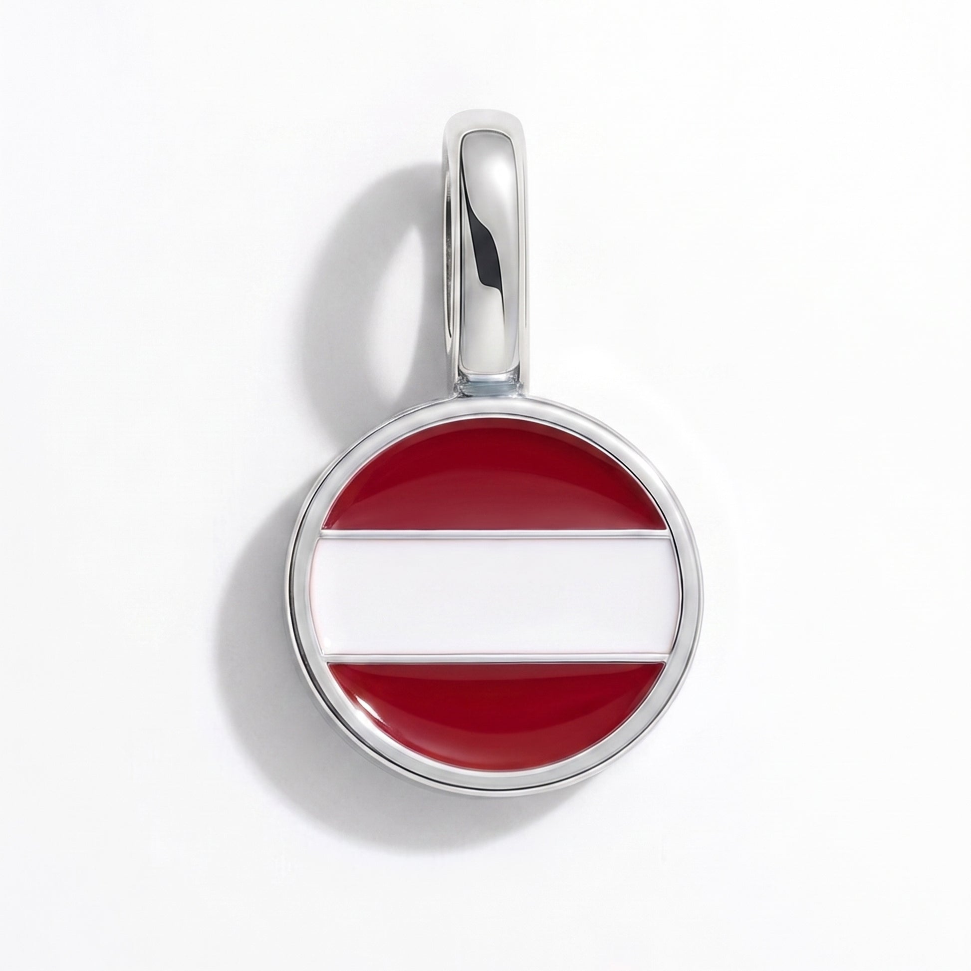 Lettland Flagge – Charm Silber