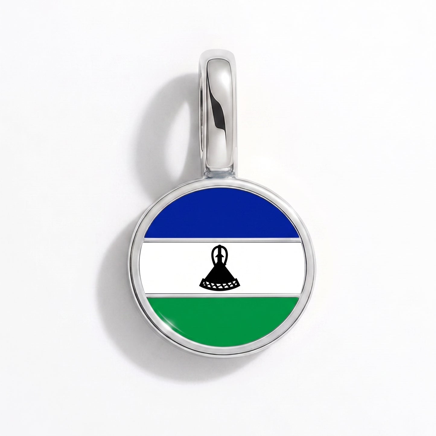 Lesotho Flagge – Charm Silber