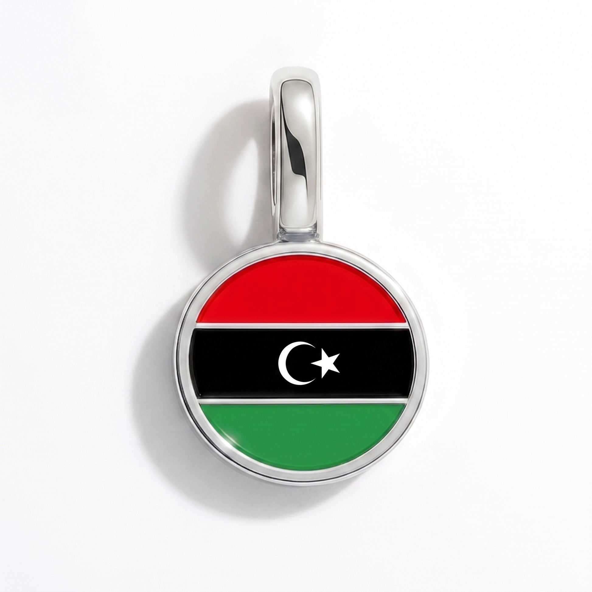 Libyen Flagge – Charm Silber