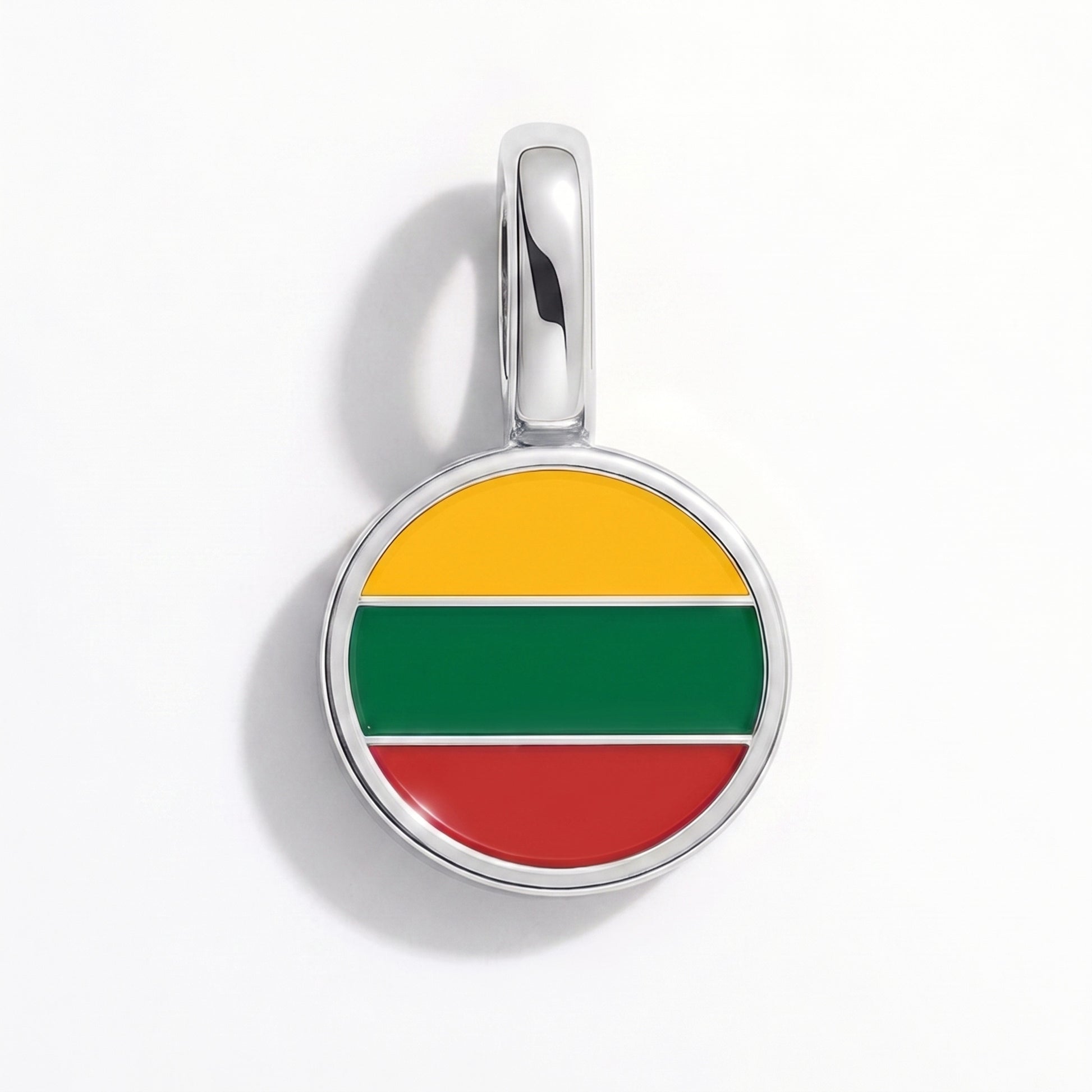 Litauen Flagge – Charm Silber