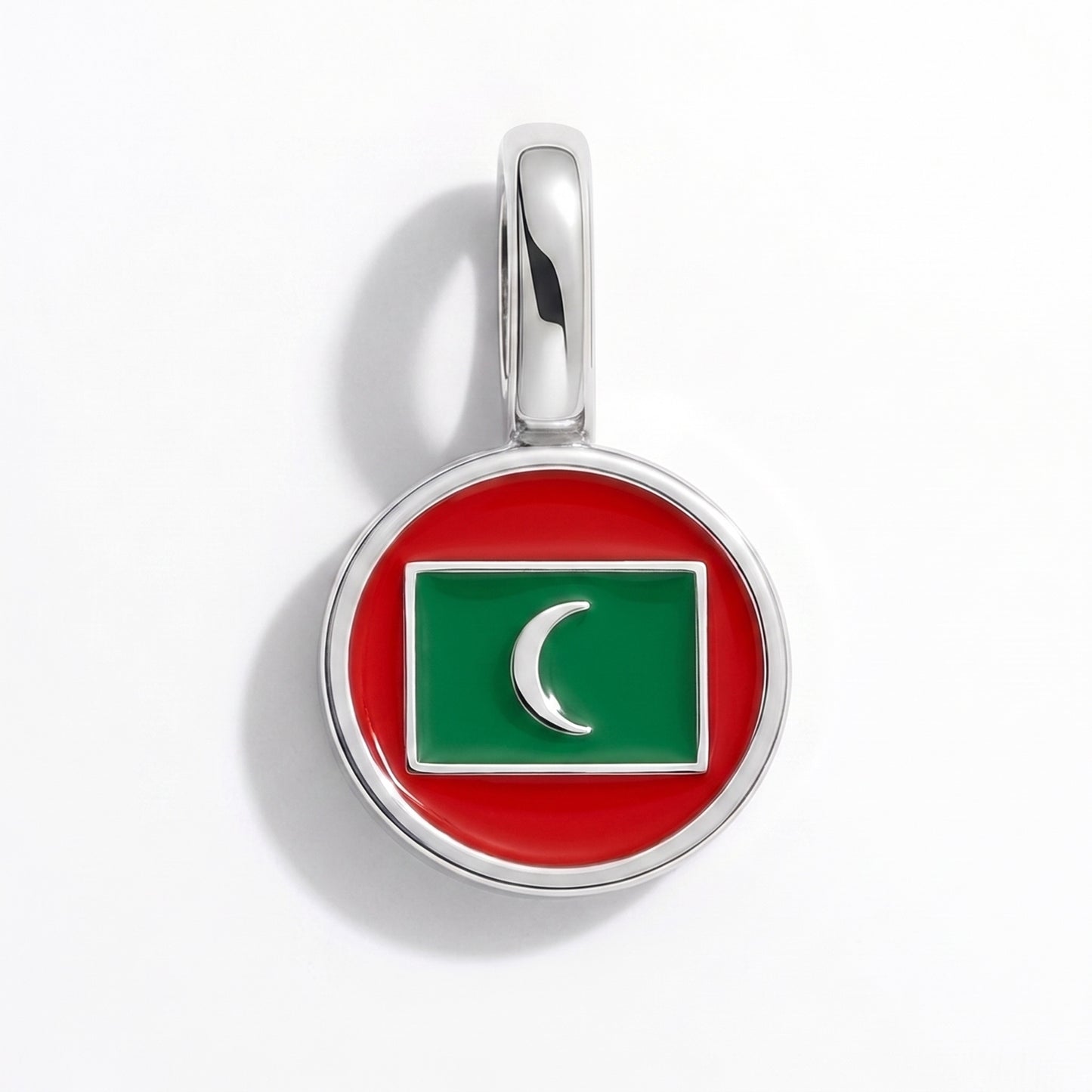 Malediven Flagge – Charm Silber