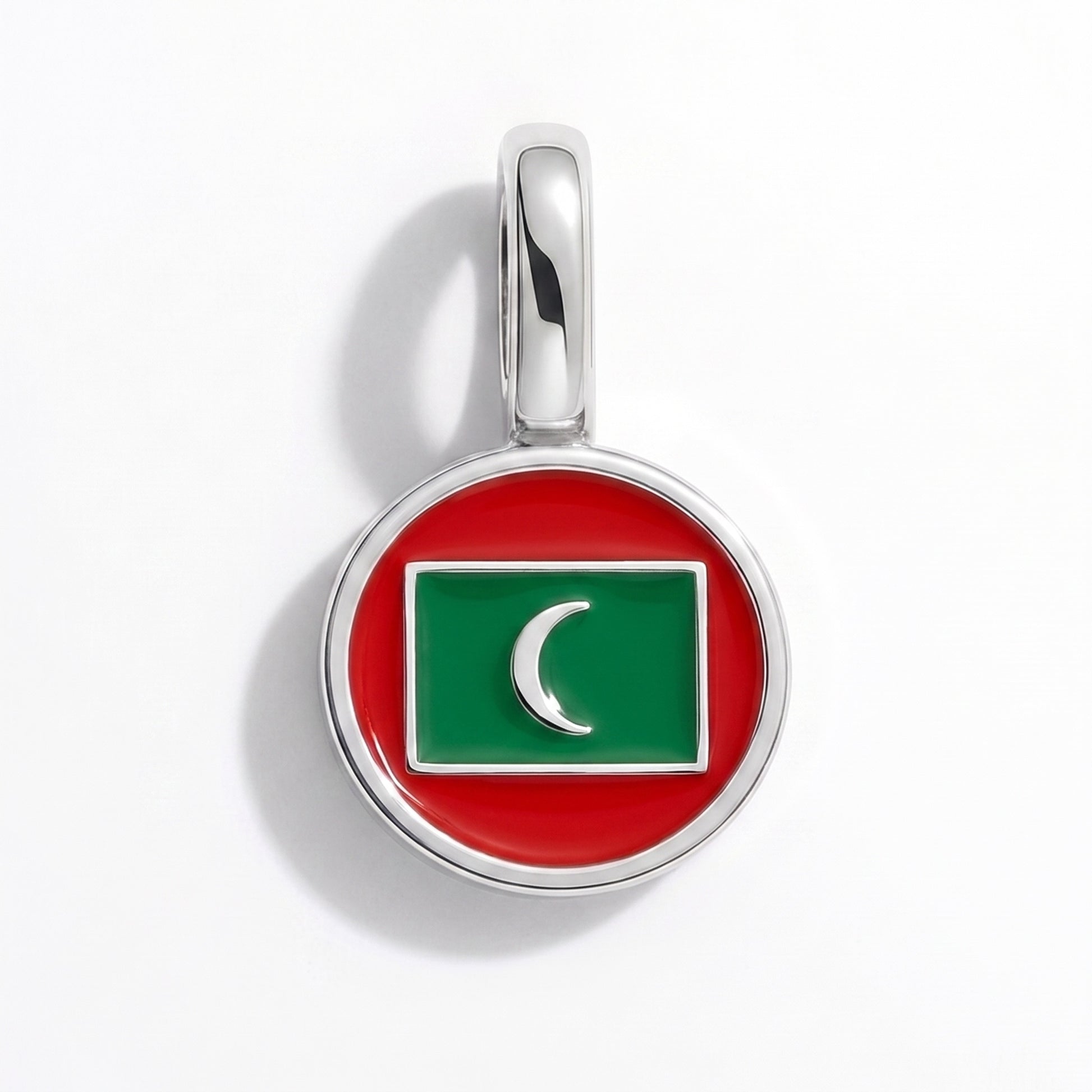 Malediven Flagge – Charm Silber
