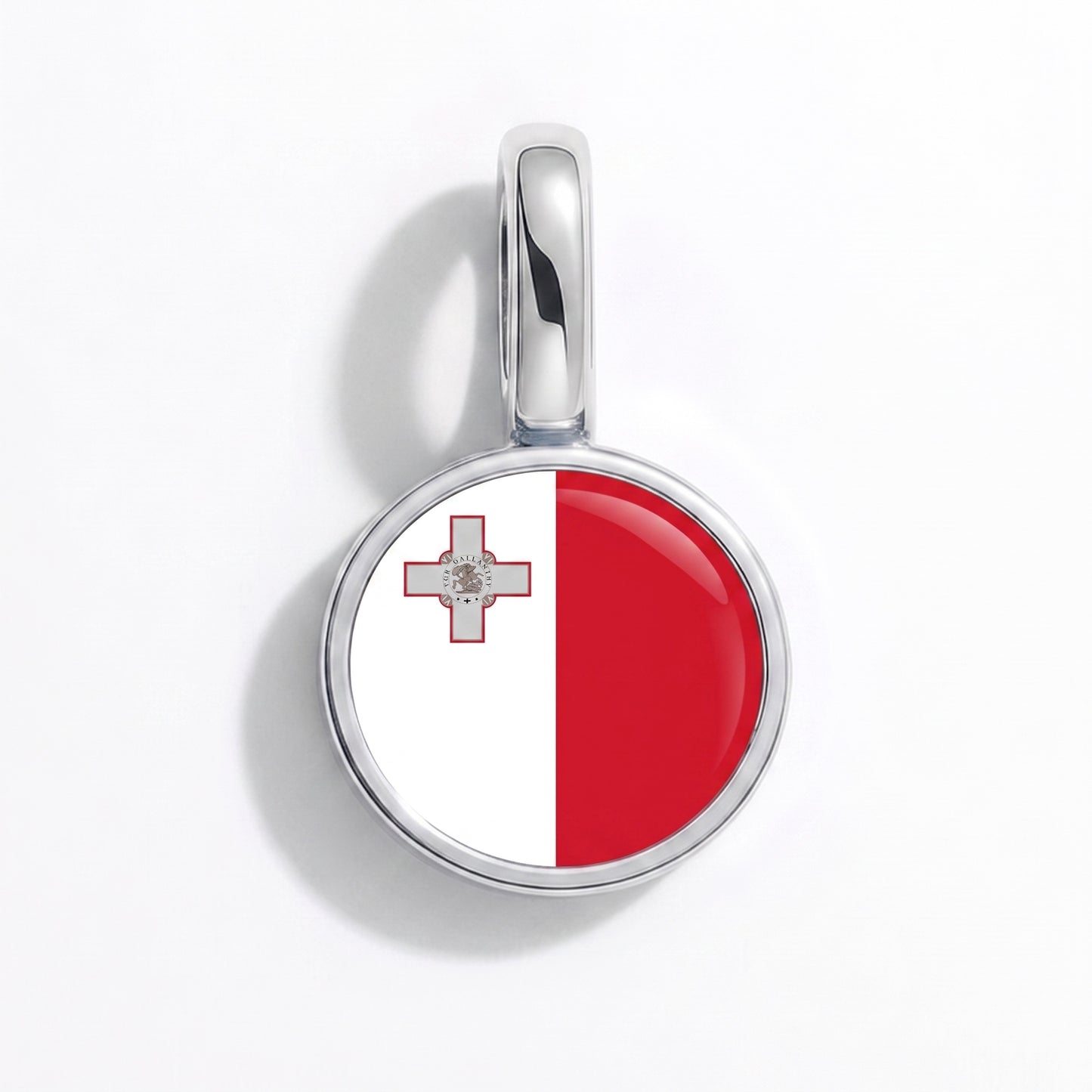 Malta Flagge – Charm Silber