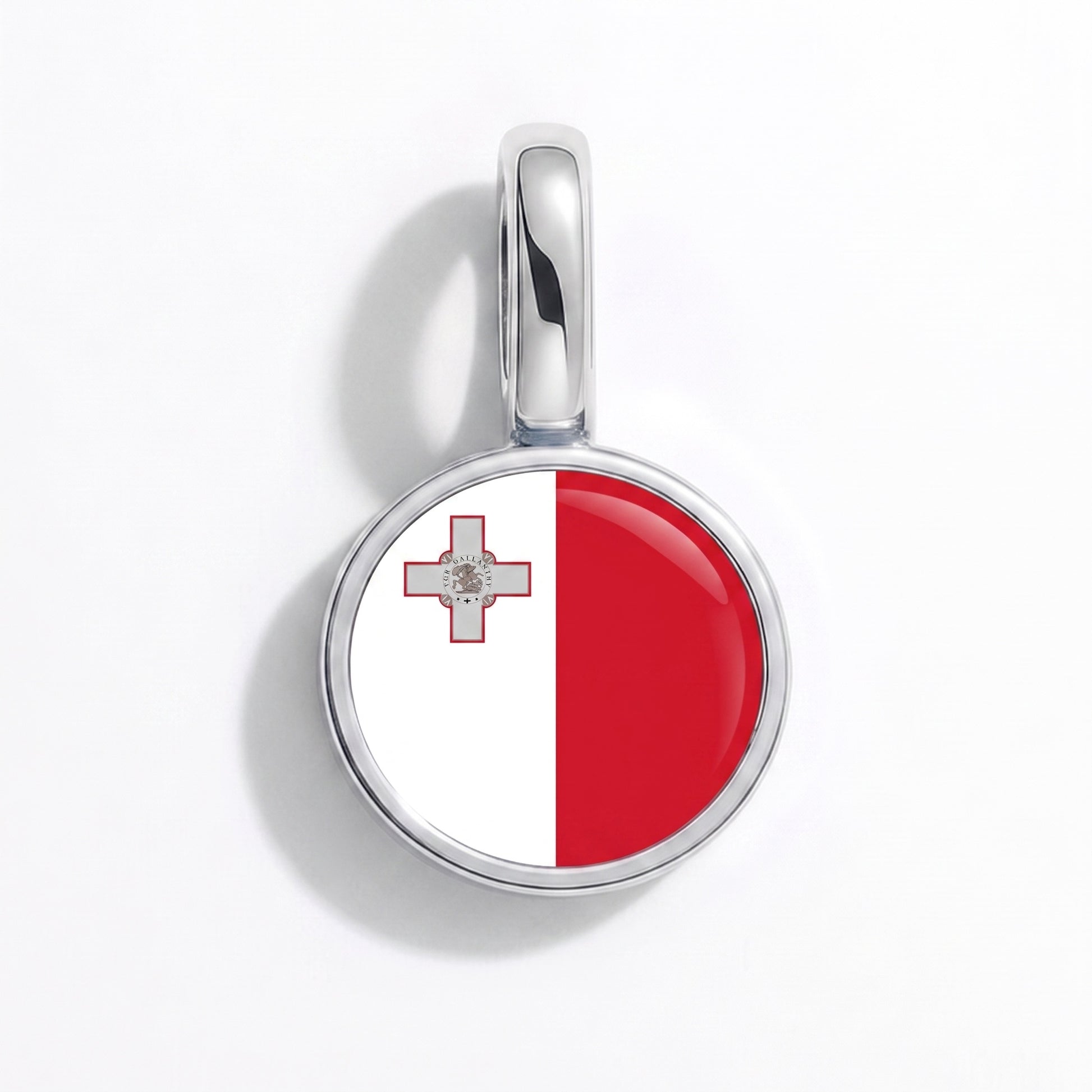 Malta Flagge – Charm Silber