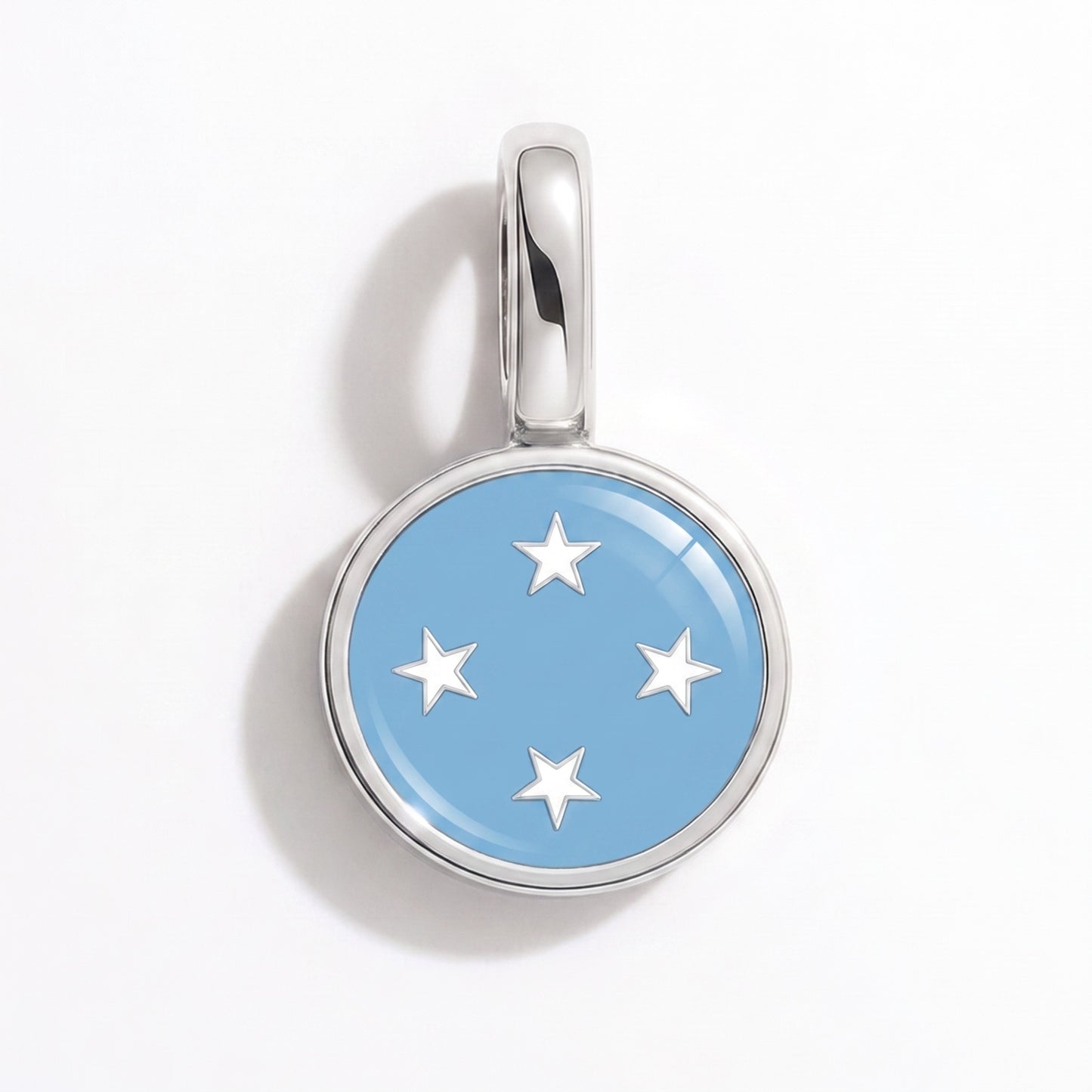 Mikronesien Flagge – Charm Silber