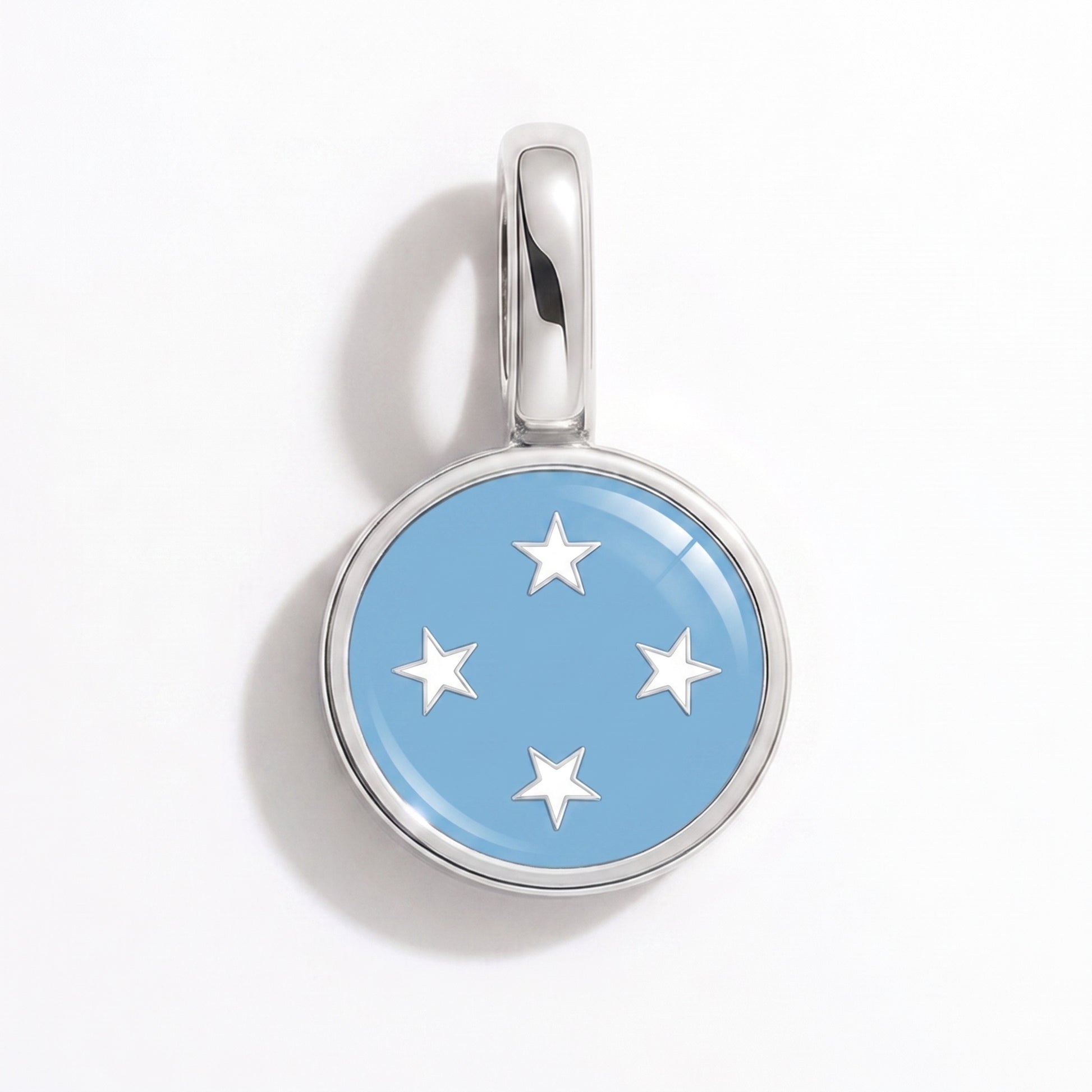 Mikronesien Flagge – Charm Silber