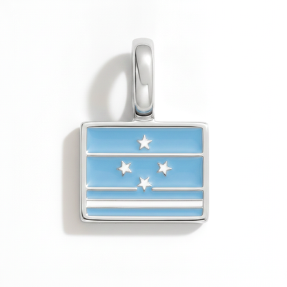 Charm - Flagge Eckig – Silber