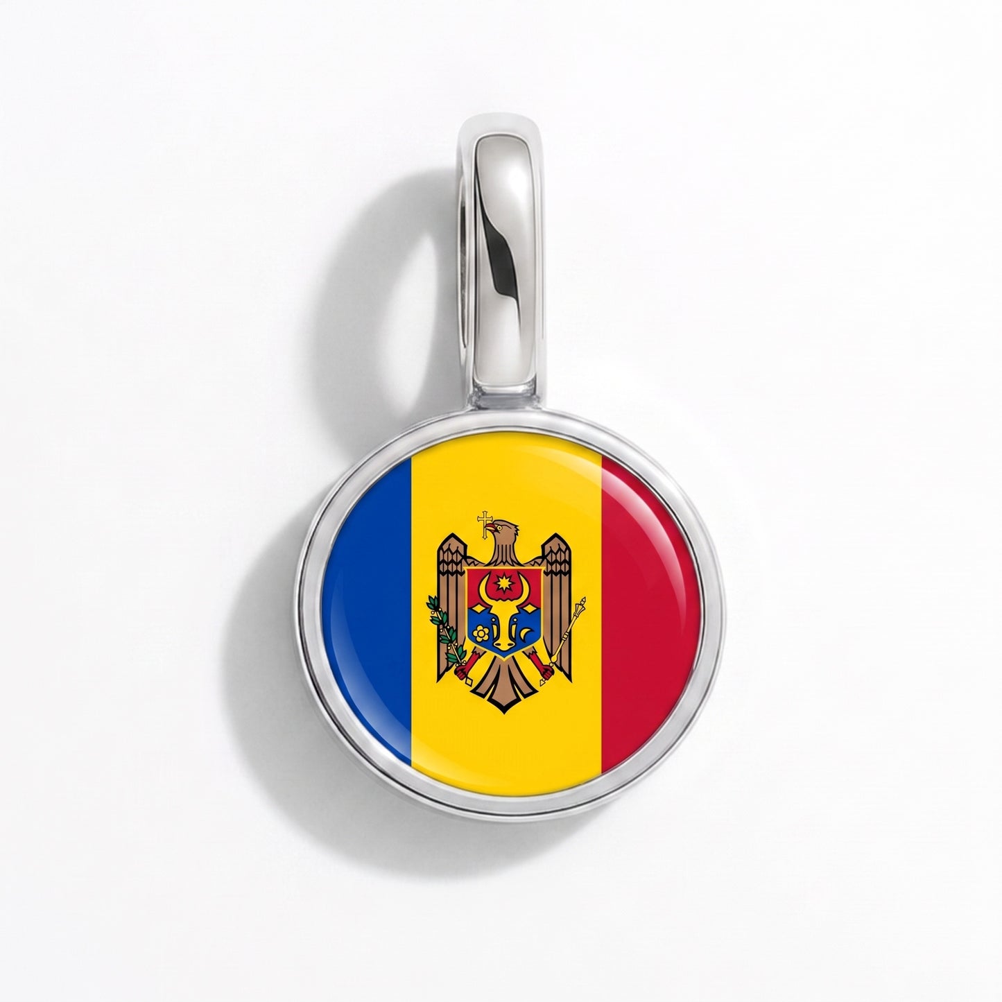 Moldau Flagge – Charm Silber