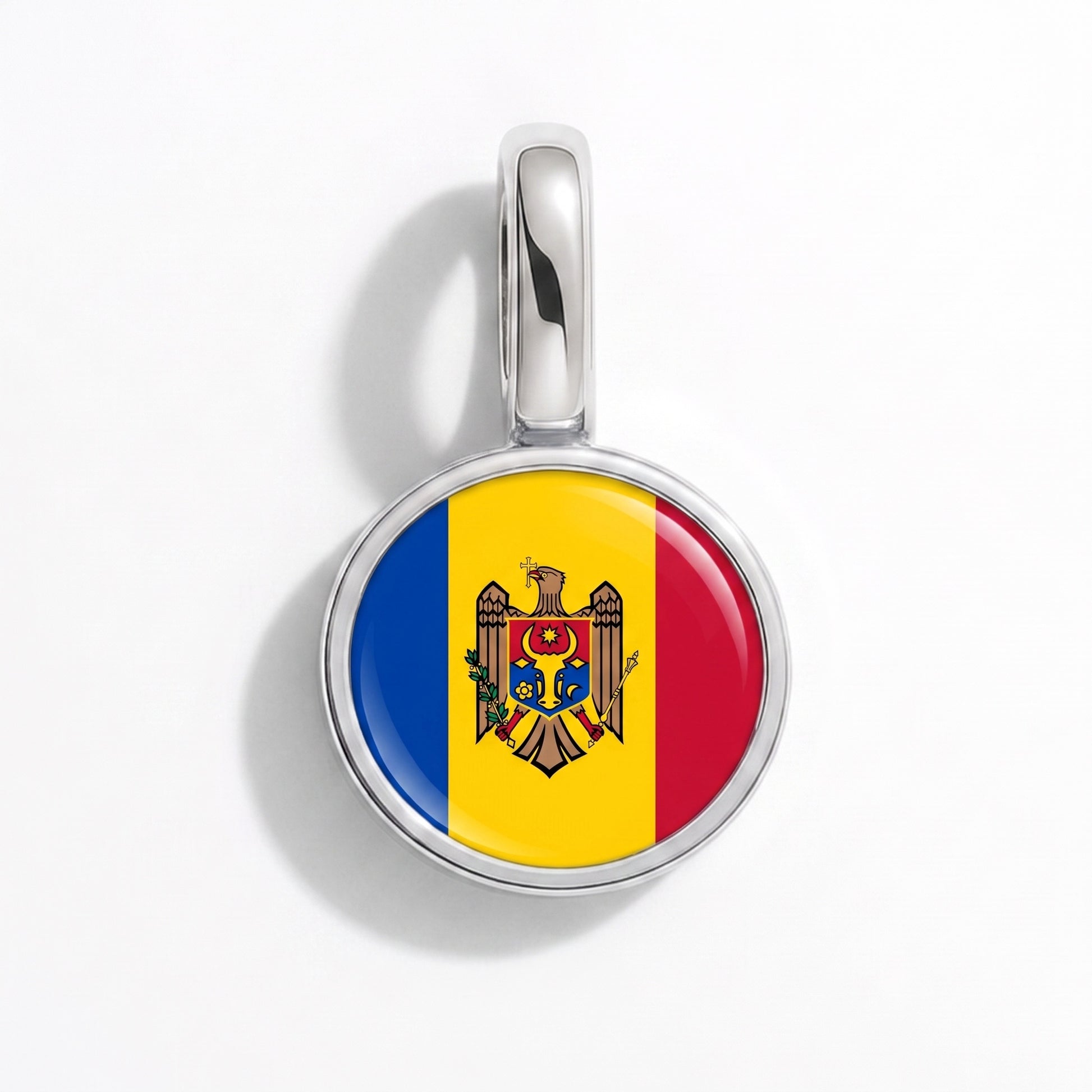 Moldau Flagge – Charm Silber