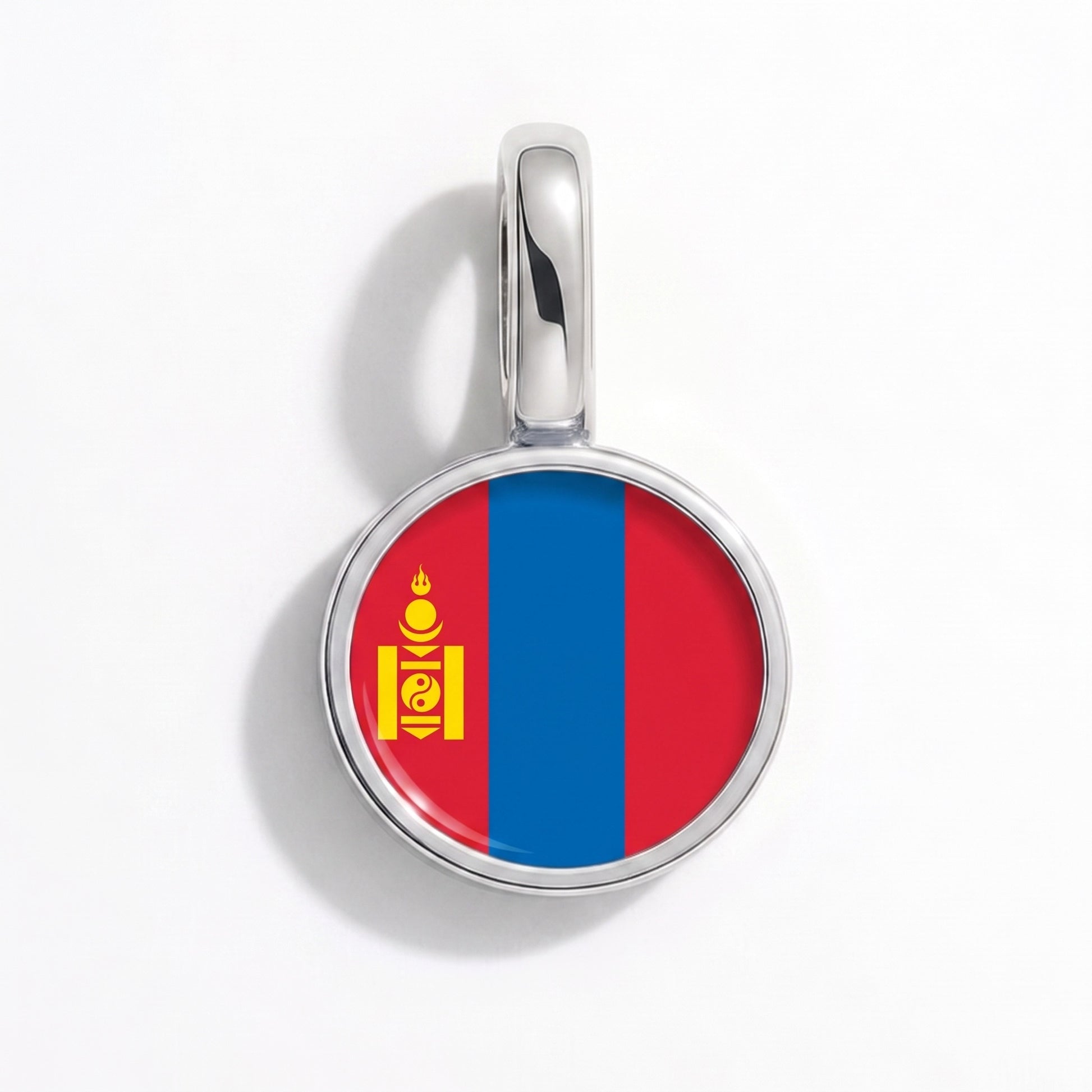 Mongolei Flagge – Charm Silber