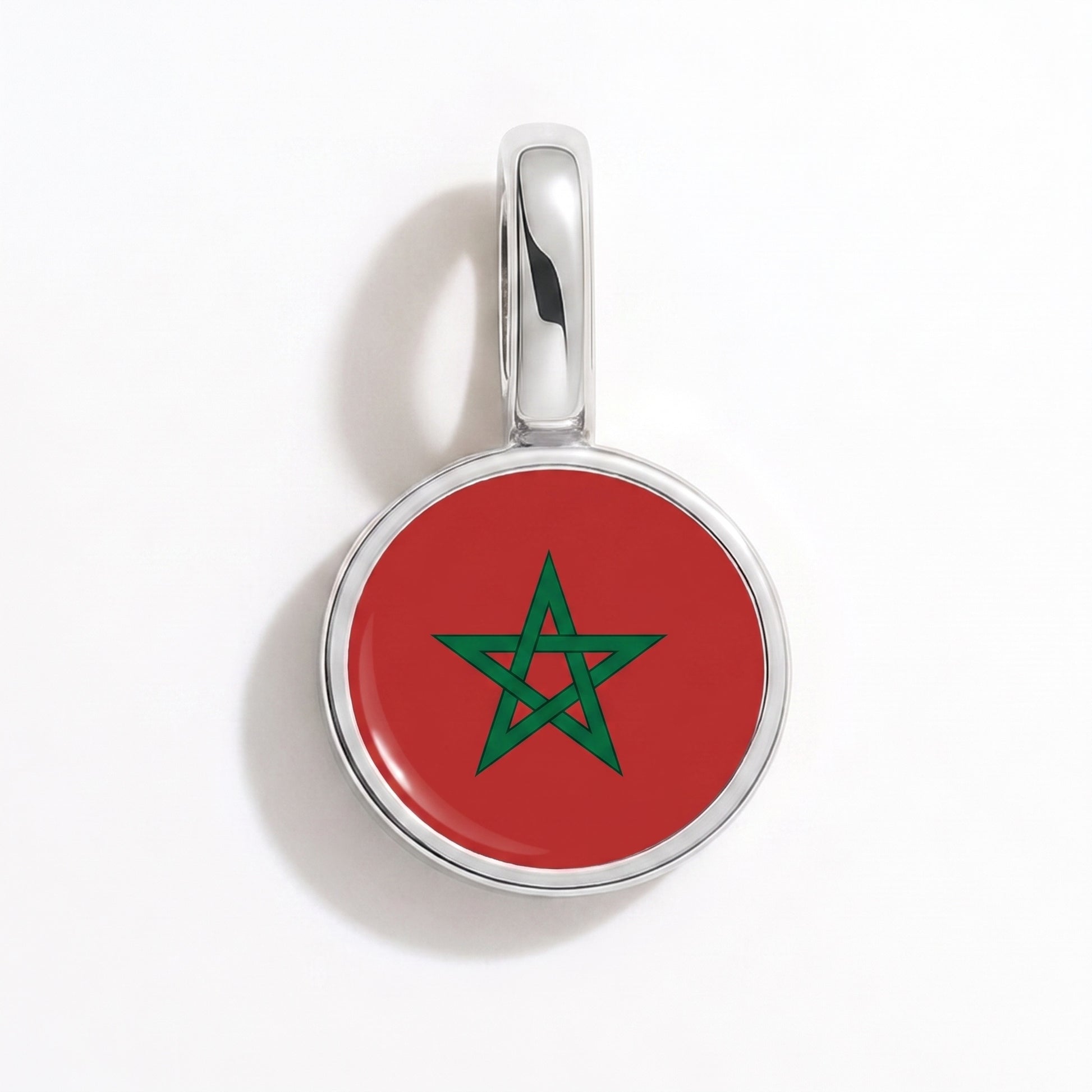 Marokko Flagge – Charm Silber