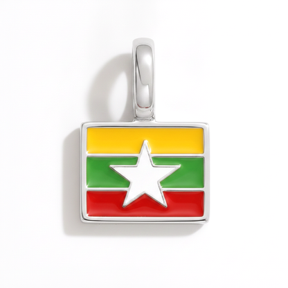 Charm - Flagge Eckig – Silber