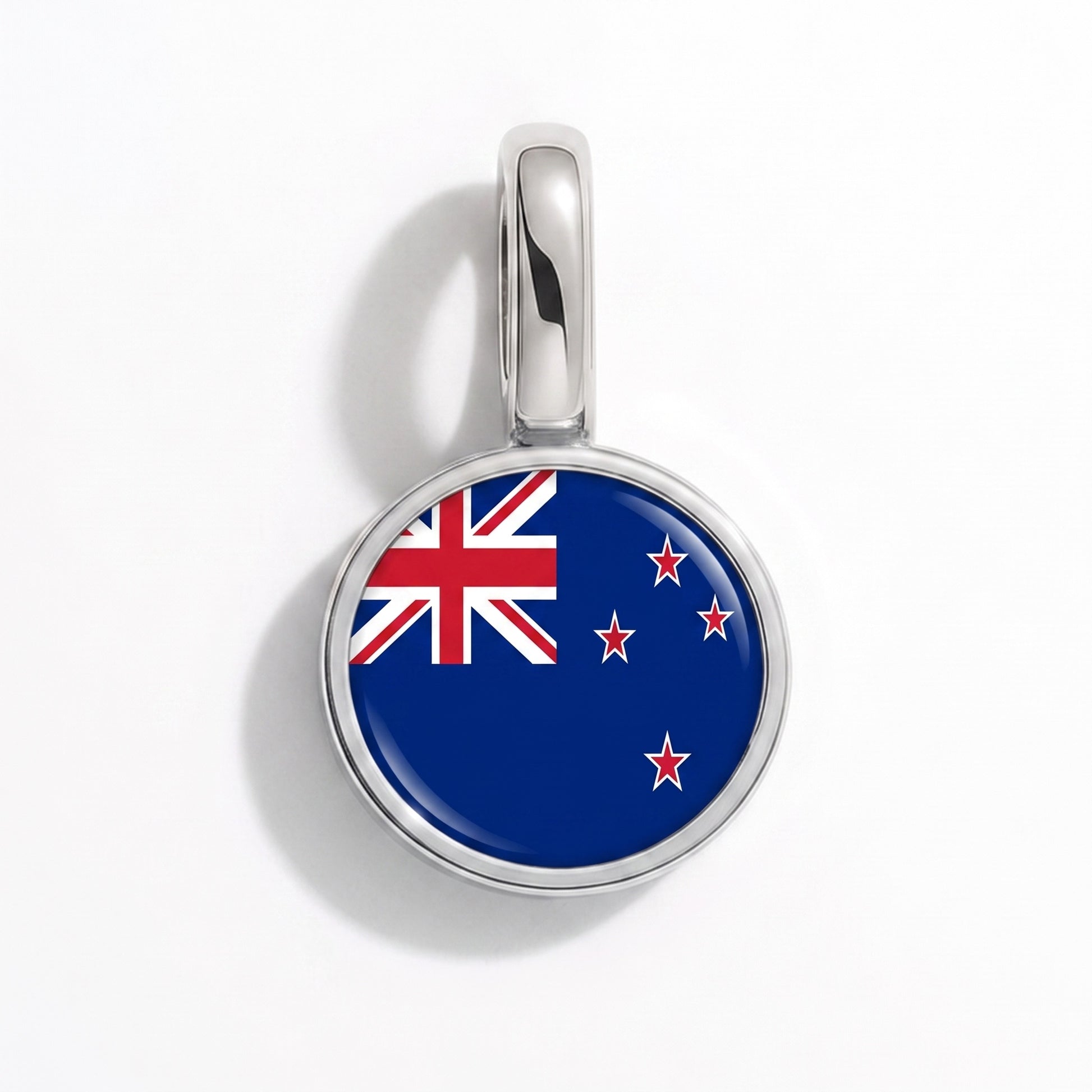 Neuseeland Flagge – Charm Silber