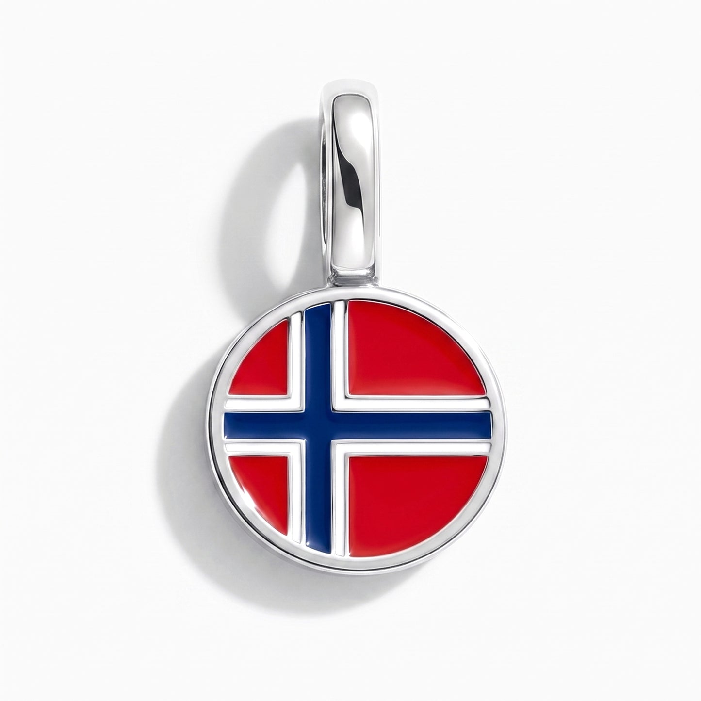 Norwegen Flagge – Charm Silber