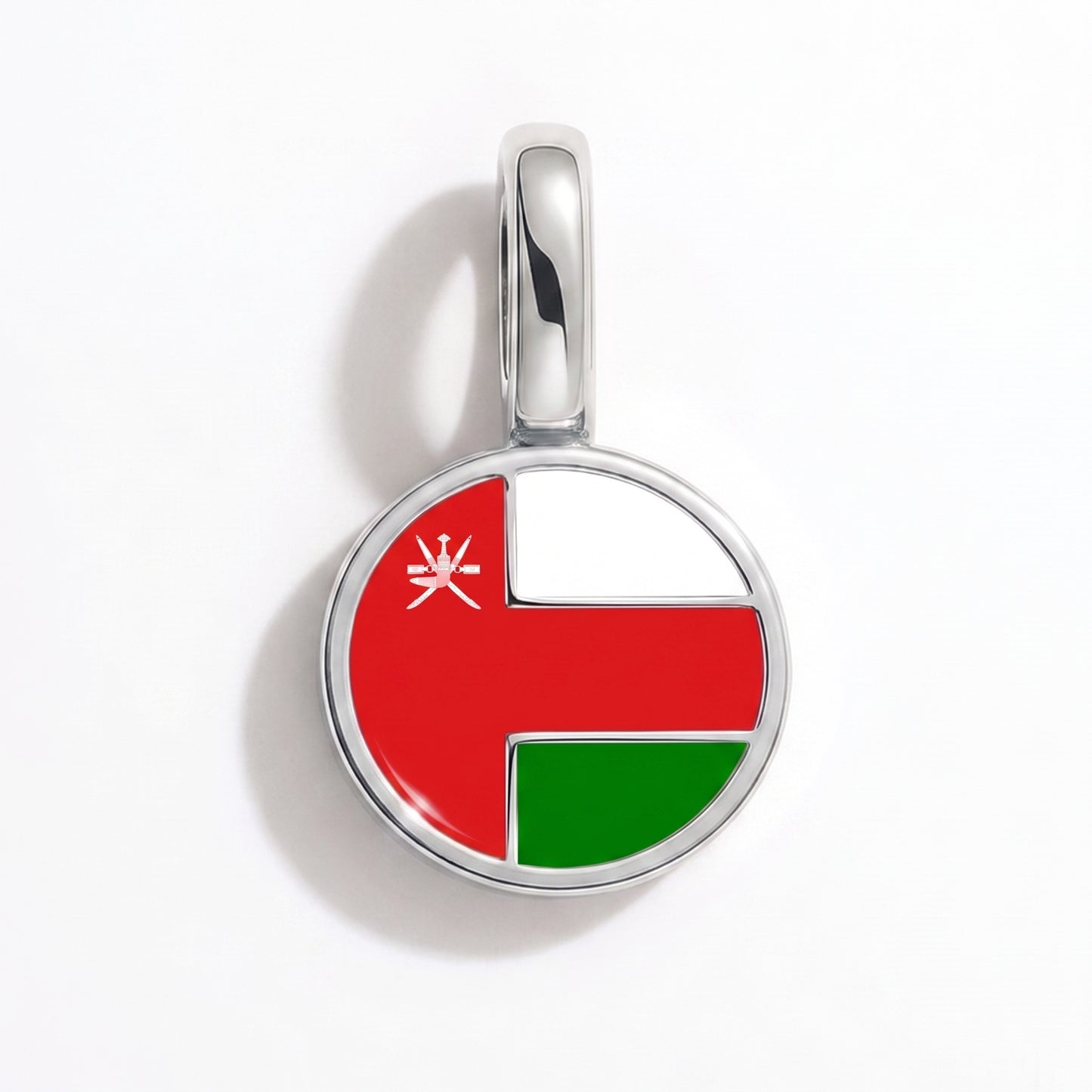 Oman Flagge – Charm Silber
