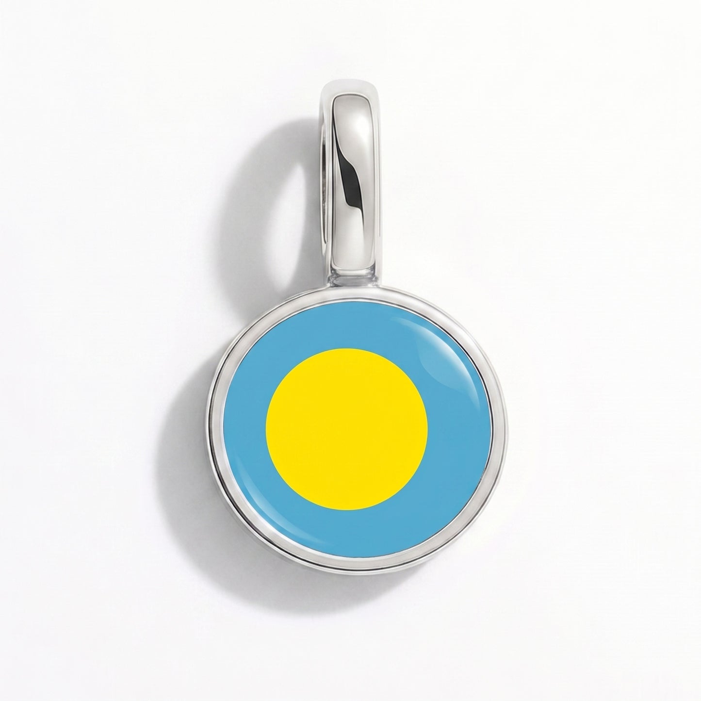 Palau Flagge – Charm Silber