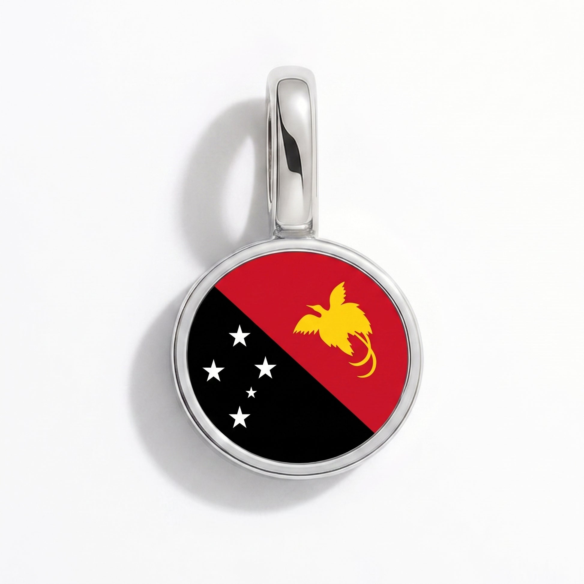Papua-Neuguinea Flagge – Charm Silber