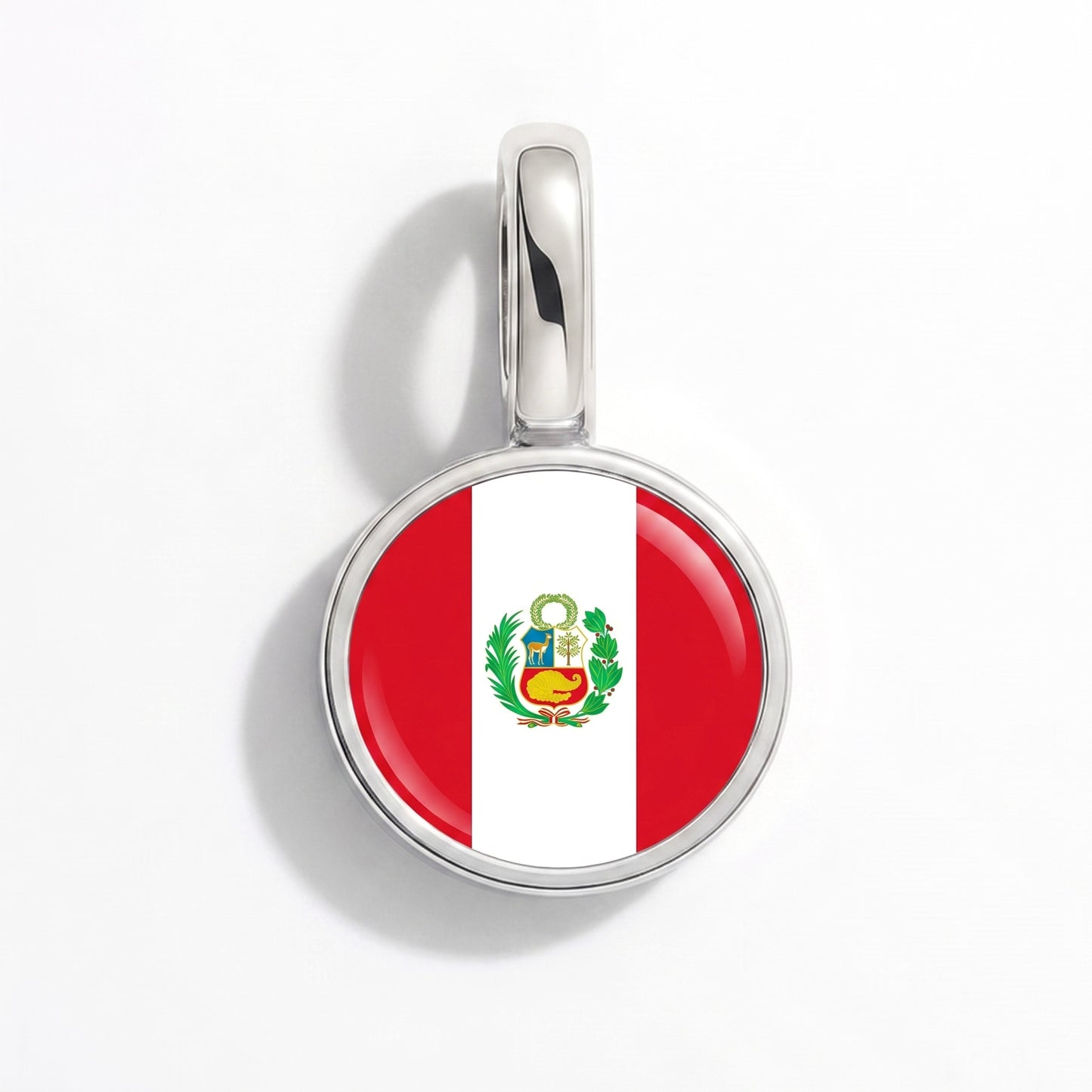 Peru Flagge – Charm Silber