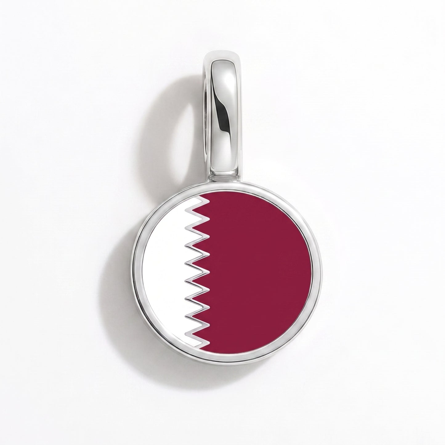 Katar Flagge – Charm Silber