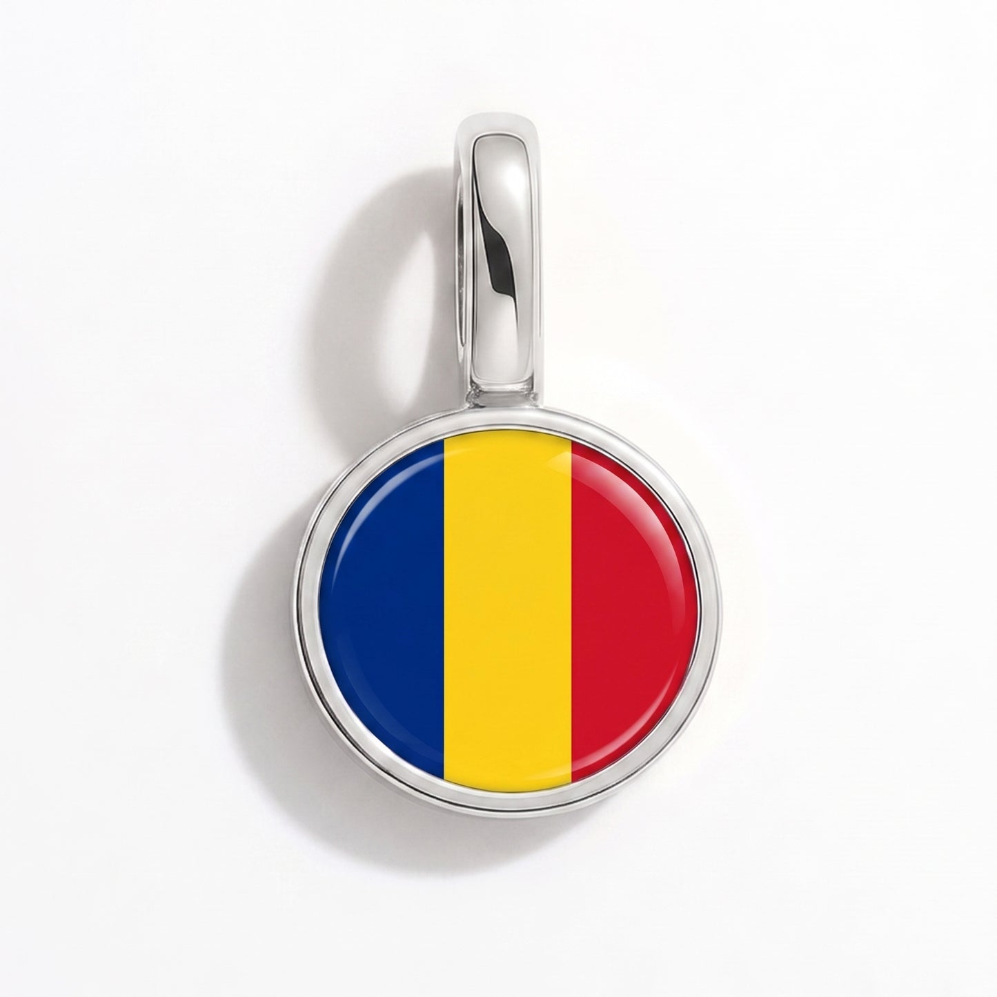 Rumänien Flagge – Charm Silber