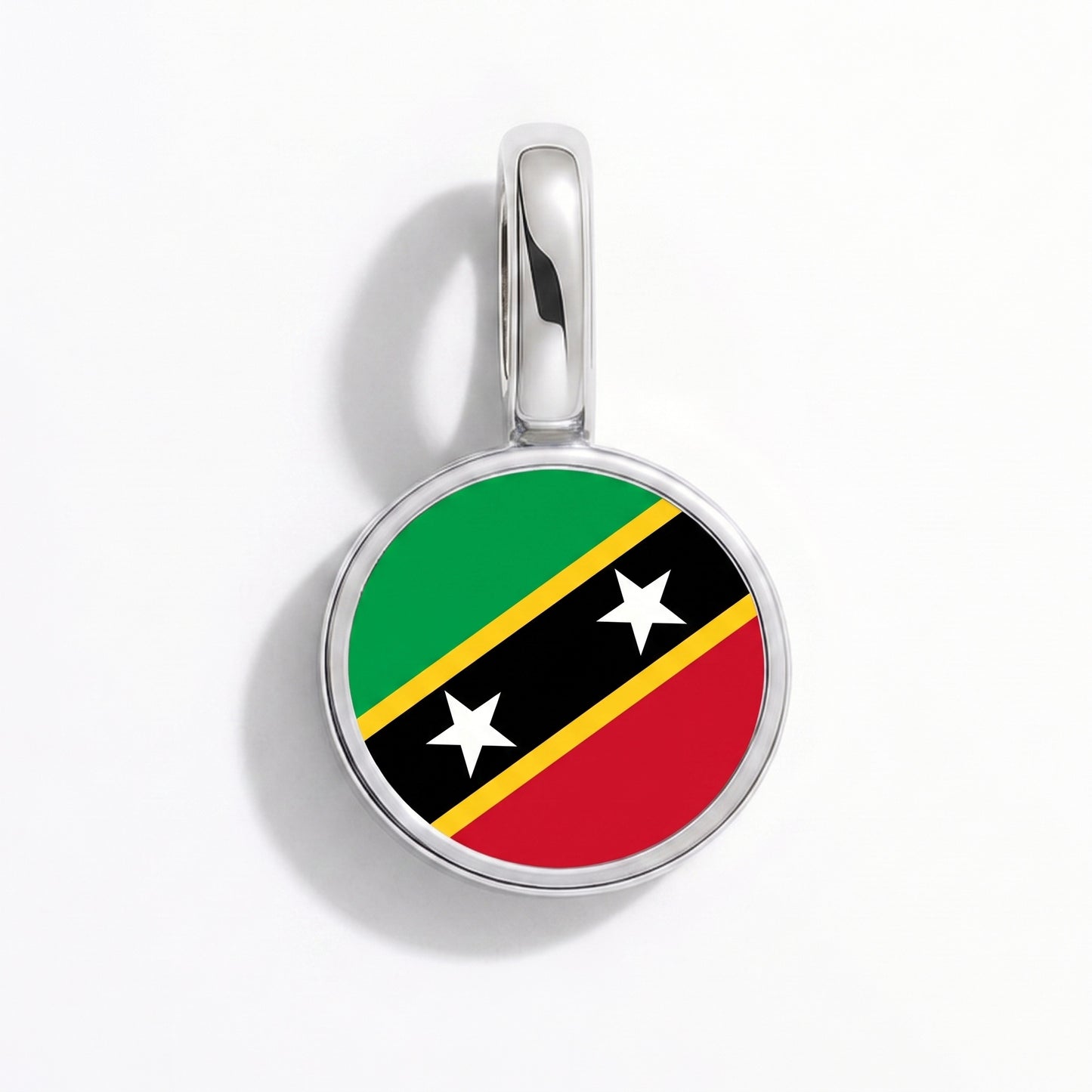 St. Kitts und Nevis Flagge – Charm Silber