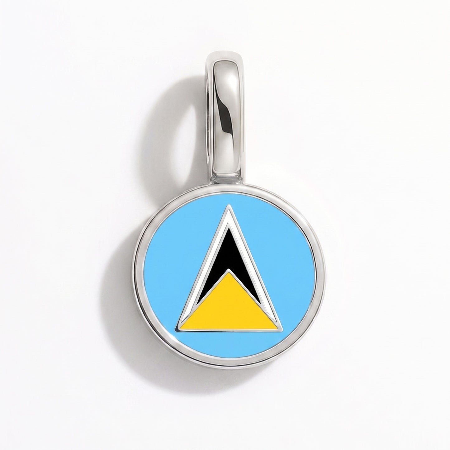 St. Lucia Flagge – Charm Silber