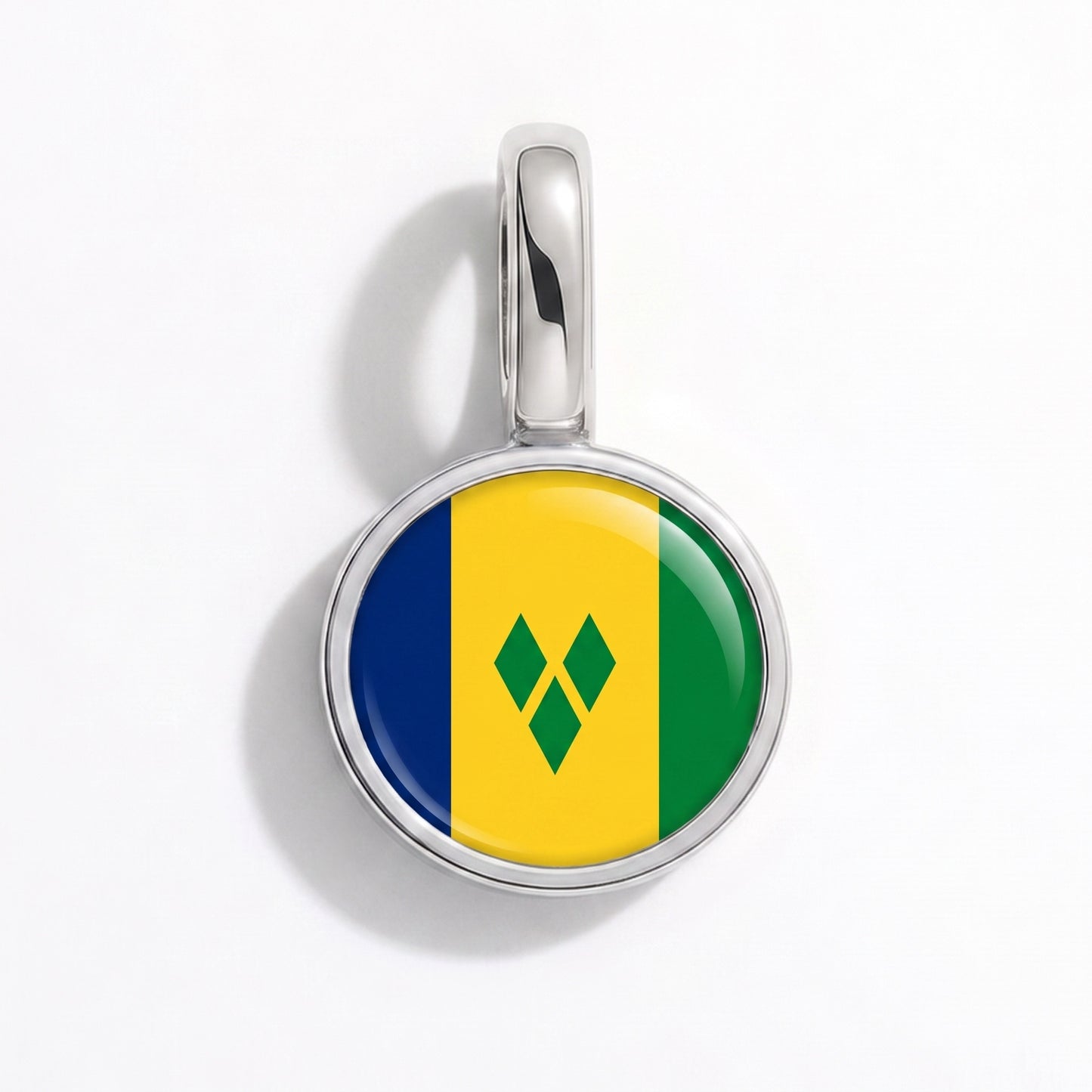 St. Vincent und die Grenadinen Flagge – Charm Silber