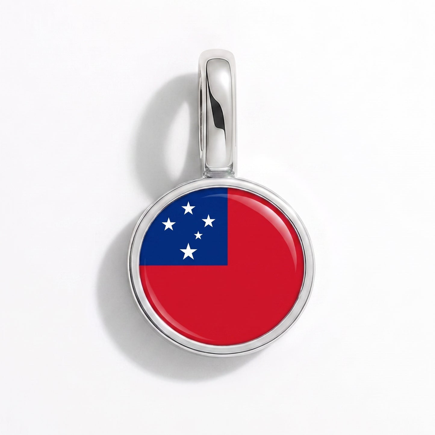 Samoa Flagge – Charm Silber