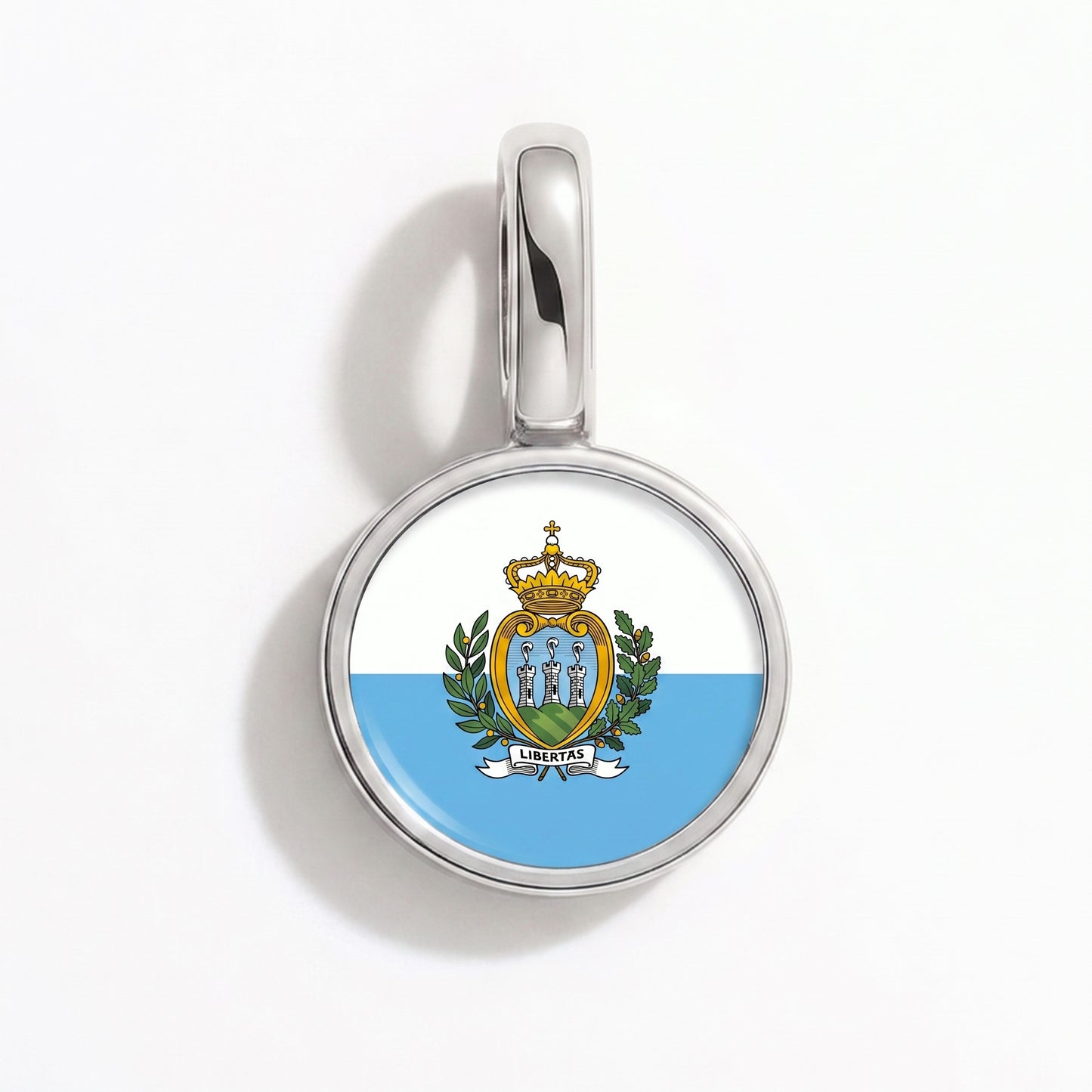 San Marino Flagge – Charm Silber
