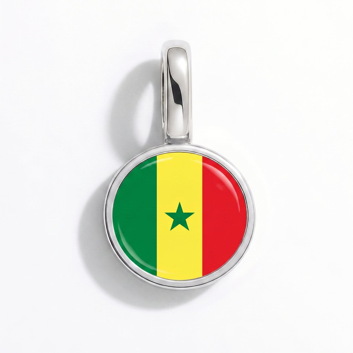 Senegal Flagge – Charm Silber