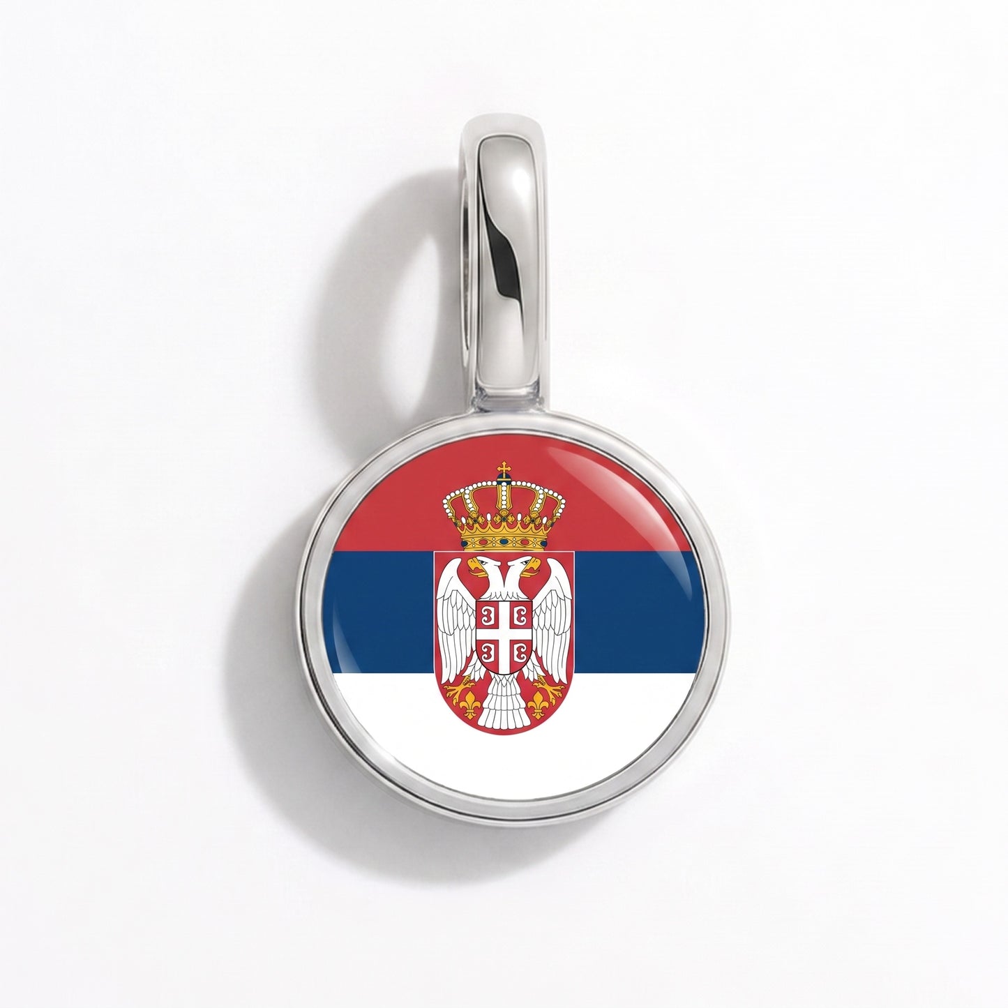 Serbien Flagge – Charm Silber