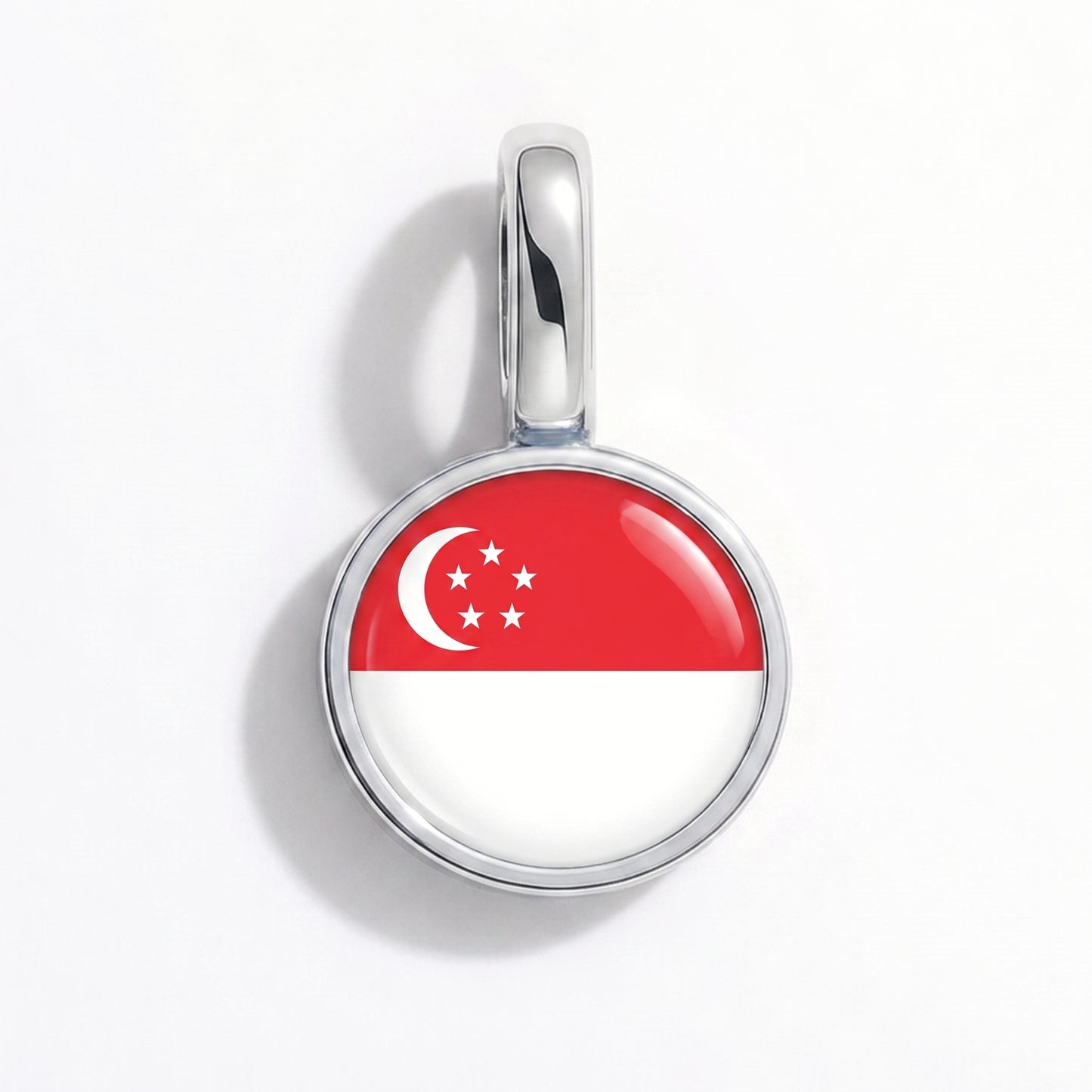 Singapur Flagge – Charm Silber