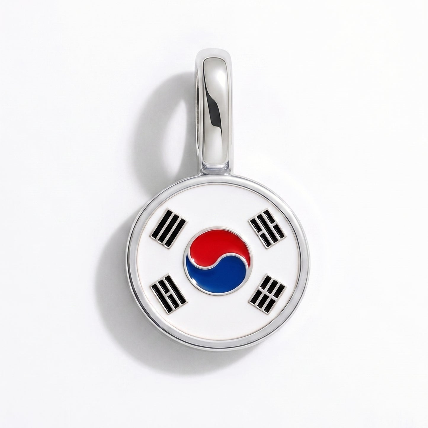 Südkorea Flagge – Charm Silber