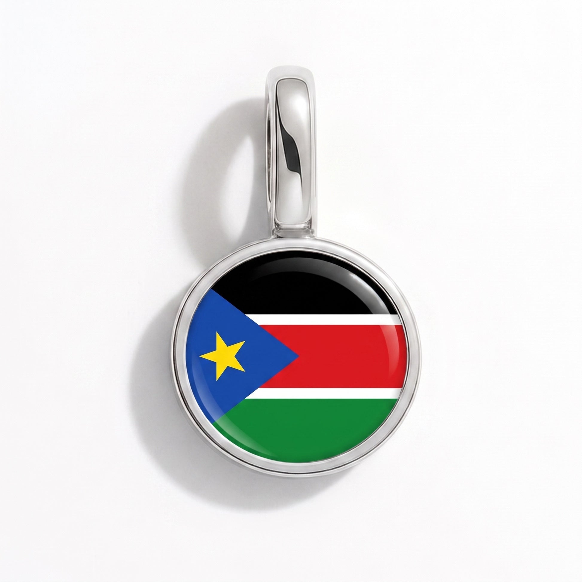 Südsudan Flagge – Charm Silber