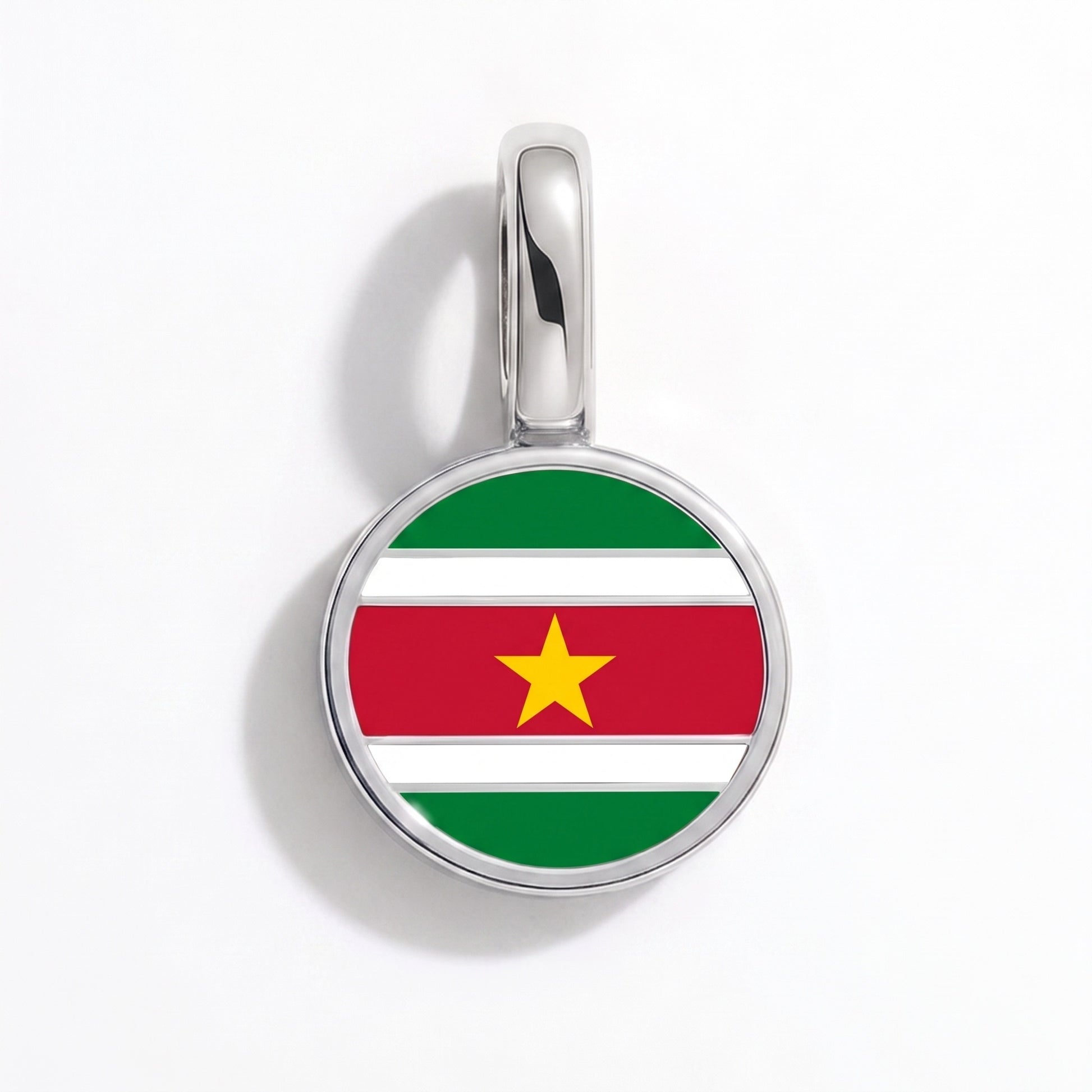 Suriname Flagge – Charm Silber