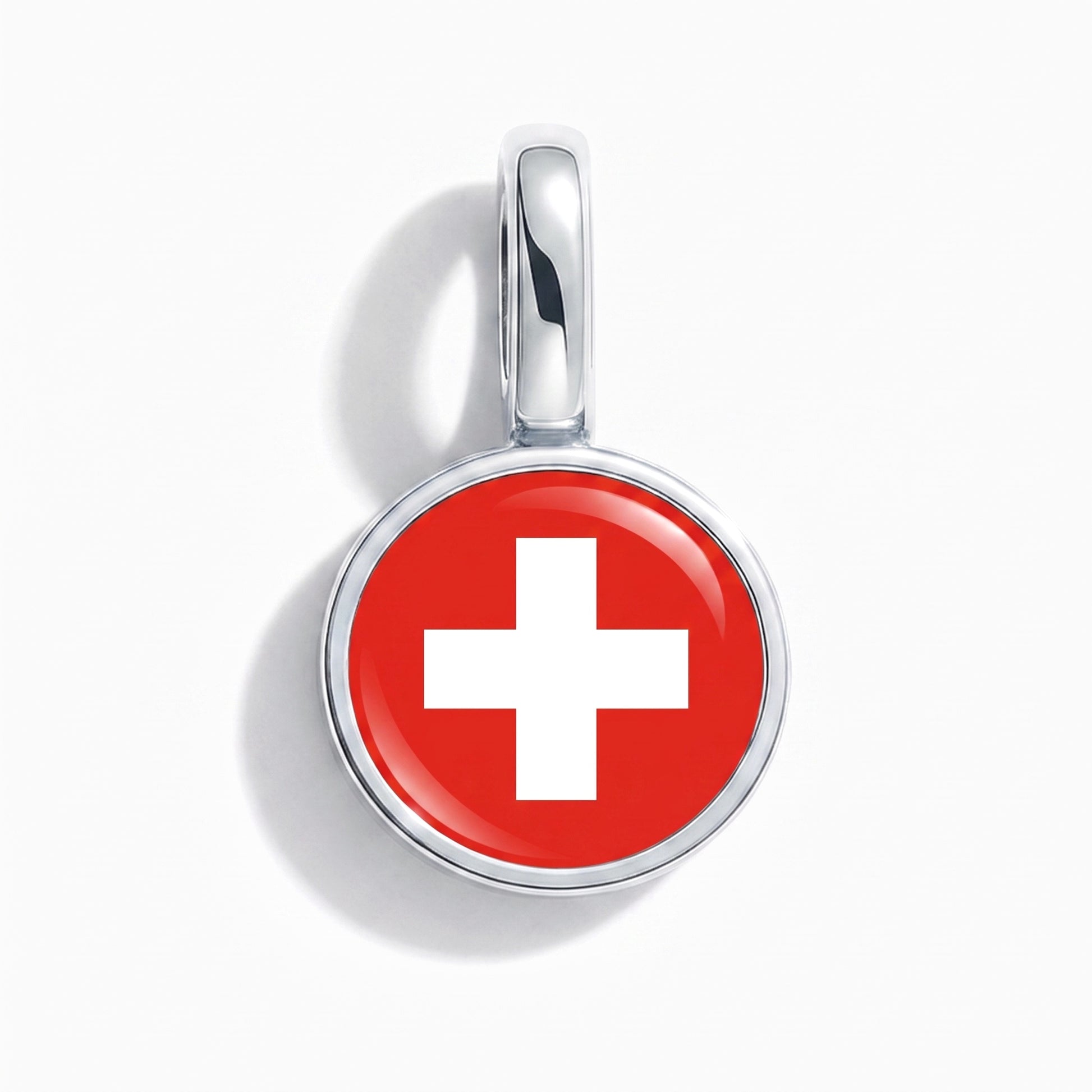 Schweiz Flagge – Charm Silber