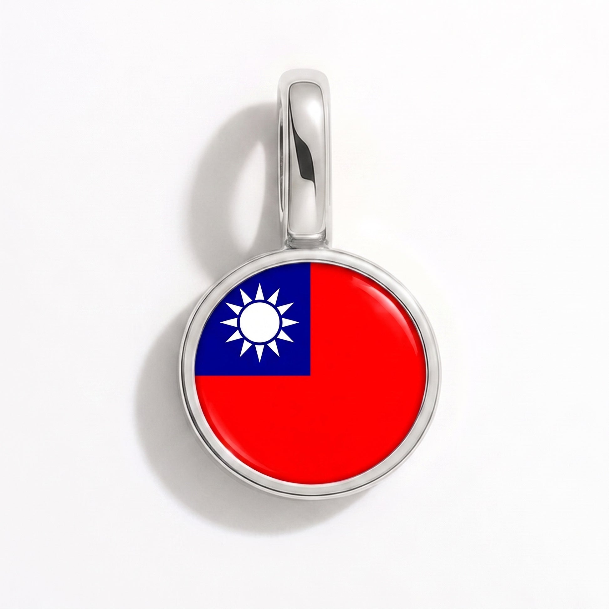 Taiwan Flagge – Charm Silber