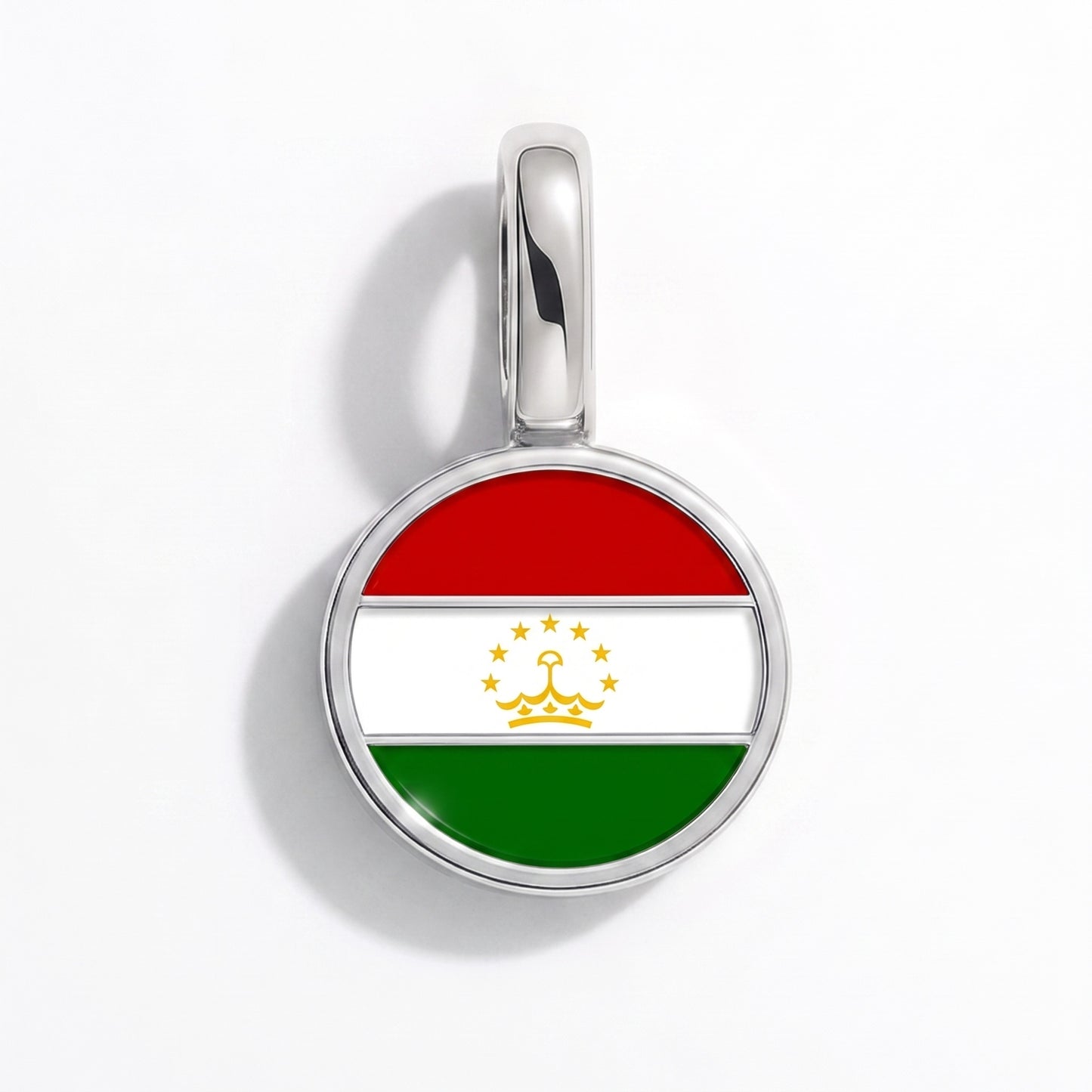 Tadschikistan Flagge – Charm Silber