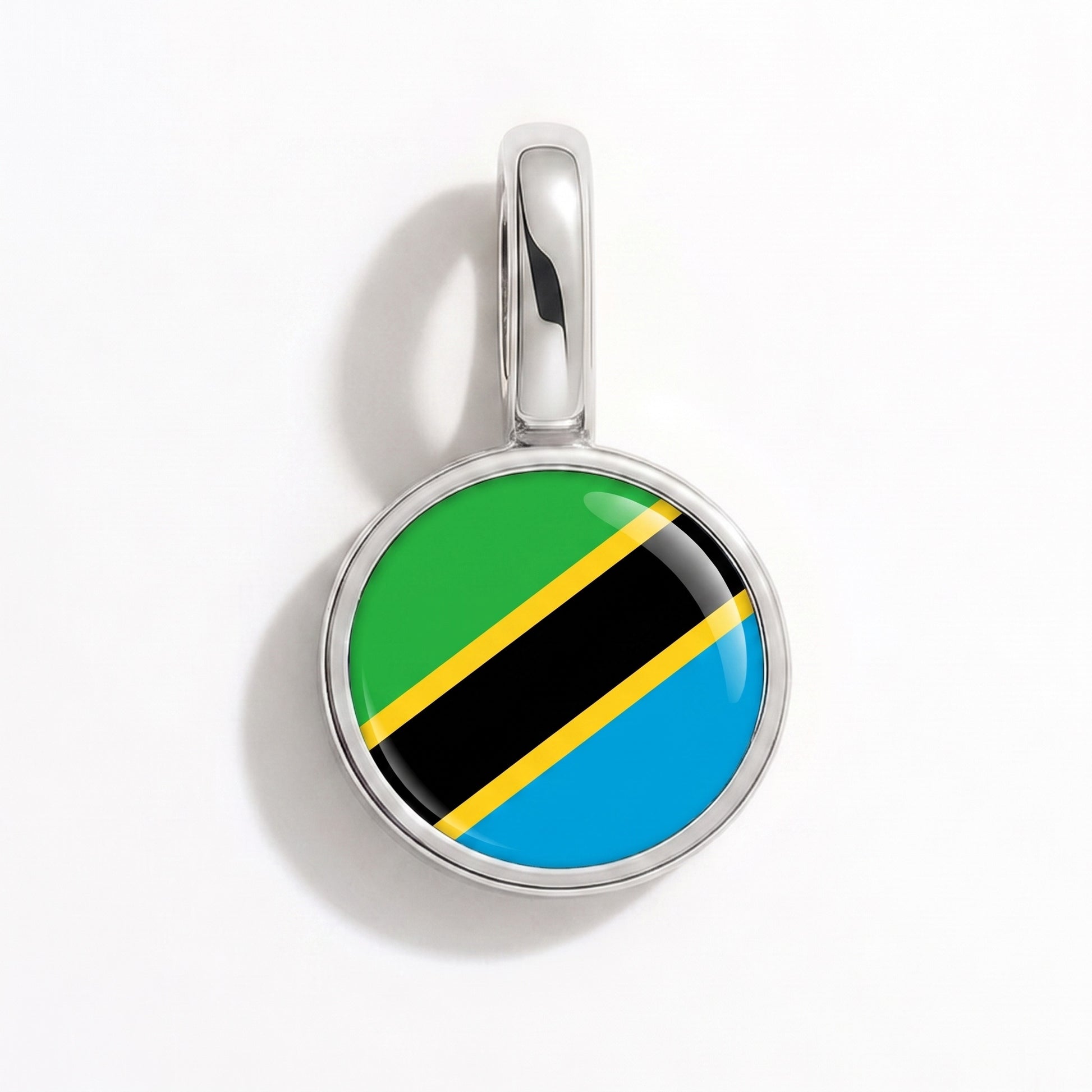 Tansania Flagge – Charm Silber