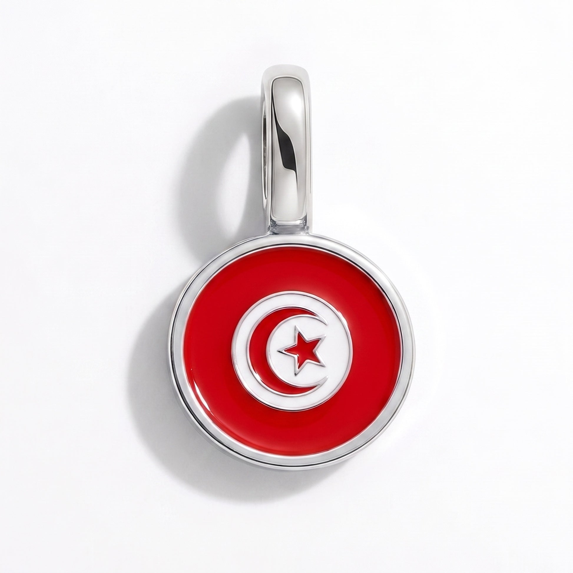 Tunesien Flagge – Charm Silber