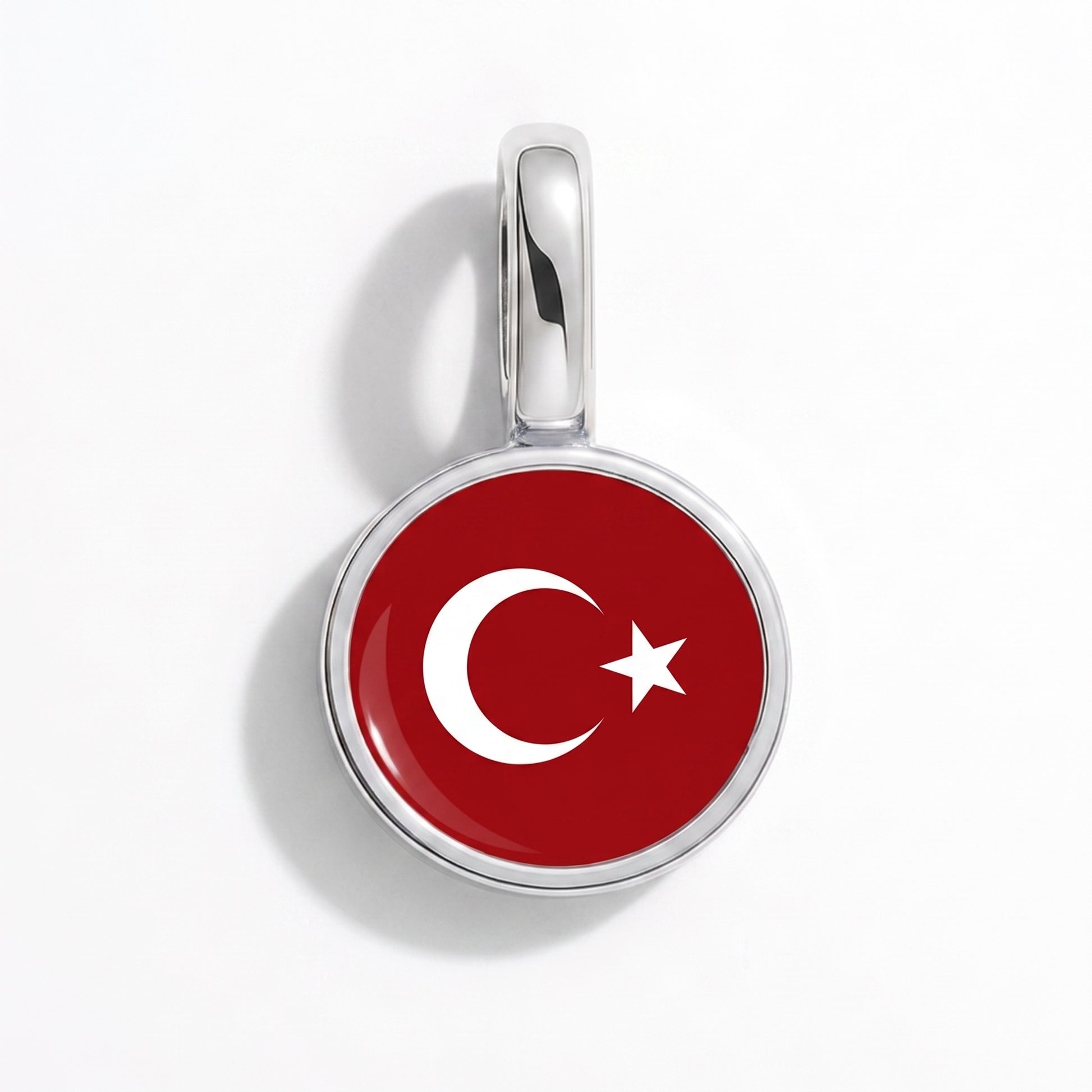 Türkei Flagge – Charm Silber